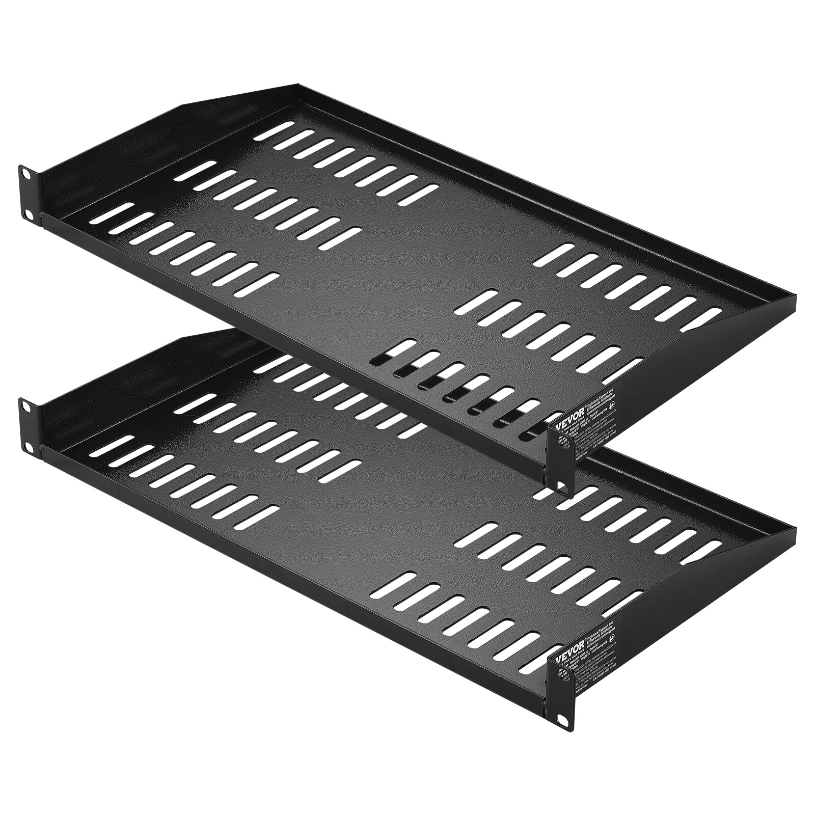 VEVOR 2PCS 1U Server Rack Shelf 10″/254 mm Depth Vented Rack Mount Shelf Tray