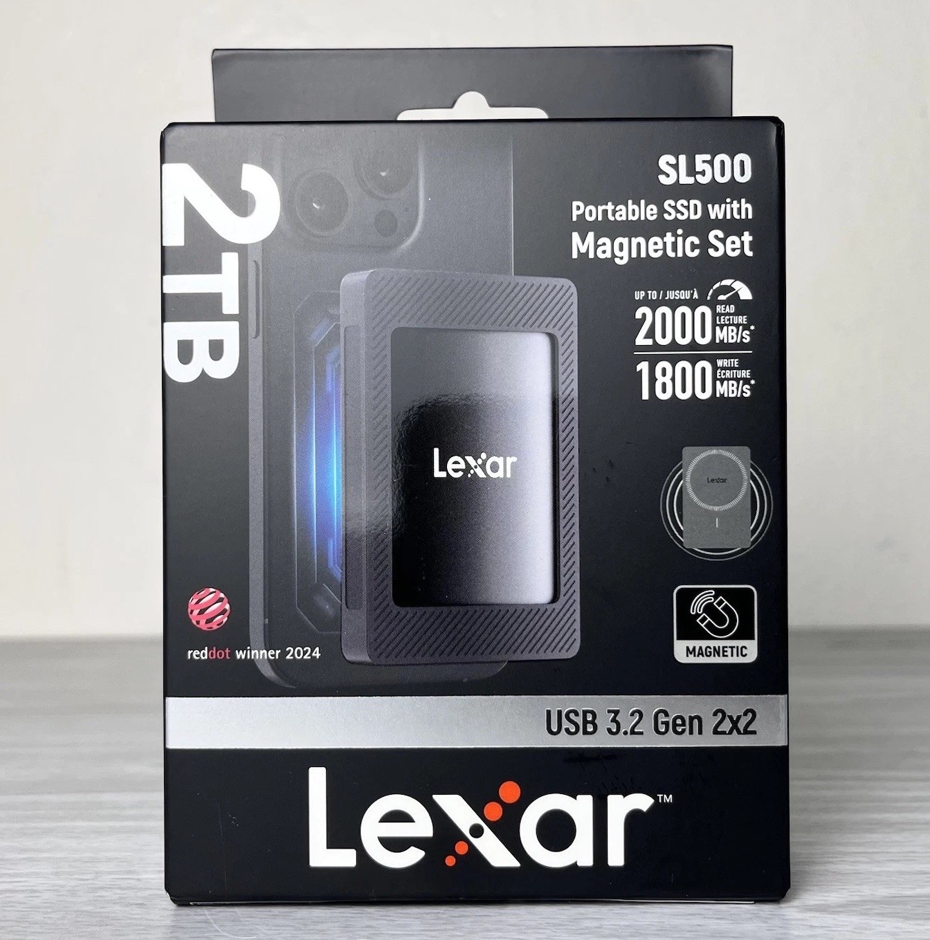 NEW 2TB Lexar SL500 Portable SSD Magnetic Set USB-C 3.2 Gen 2×2 – (SEALED)