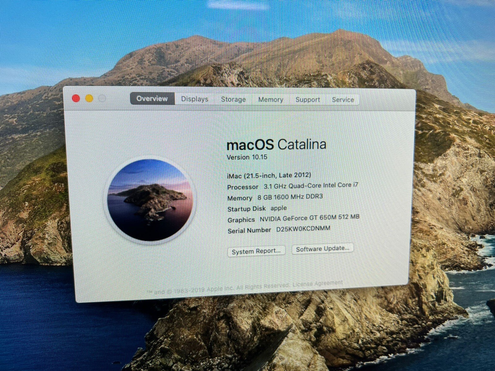 Apple iMac 21 Inch 2012 Core i7 3.1 GHZ 8GB 1TB Nvidia GeForce GT 650M 512MB