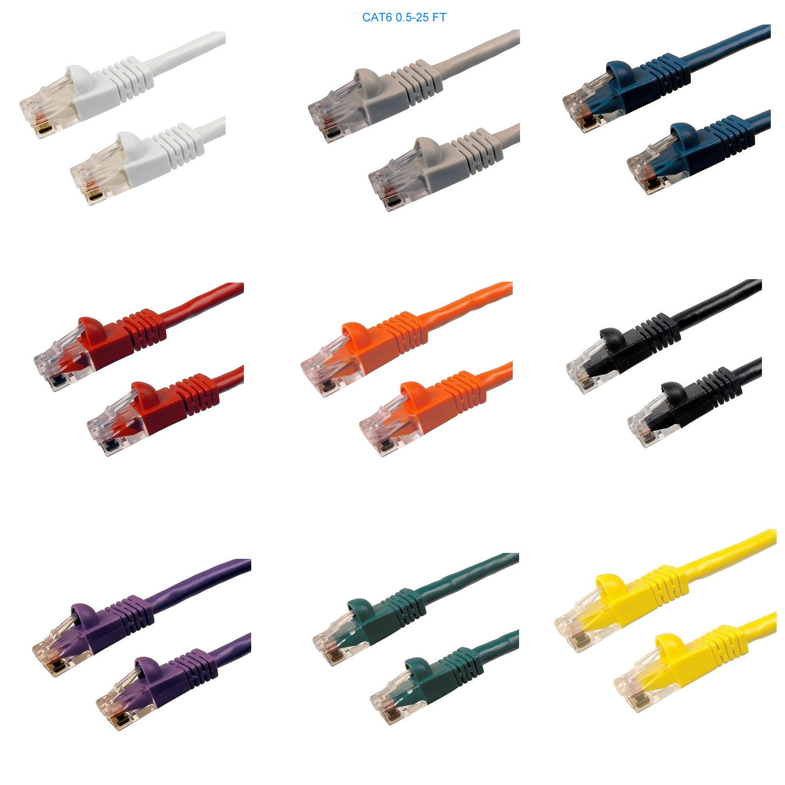CAT6 Ethernet UTP Patch Cable LAN Molded Type 24 AWG Category 6 Cord 550 MHZ