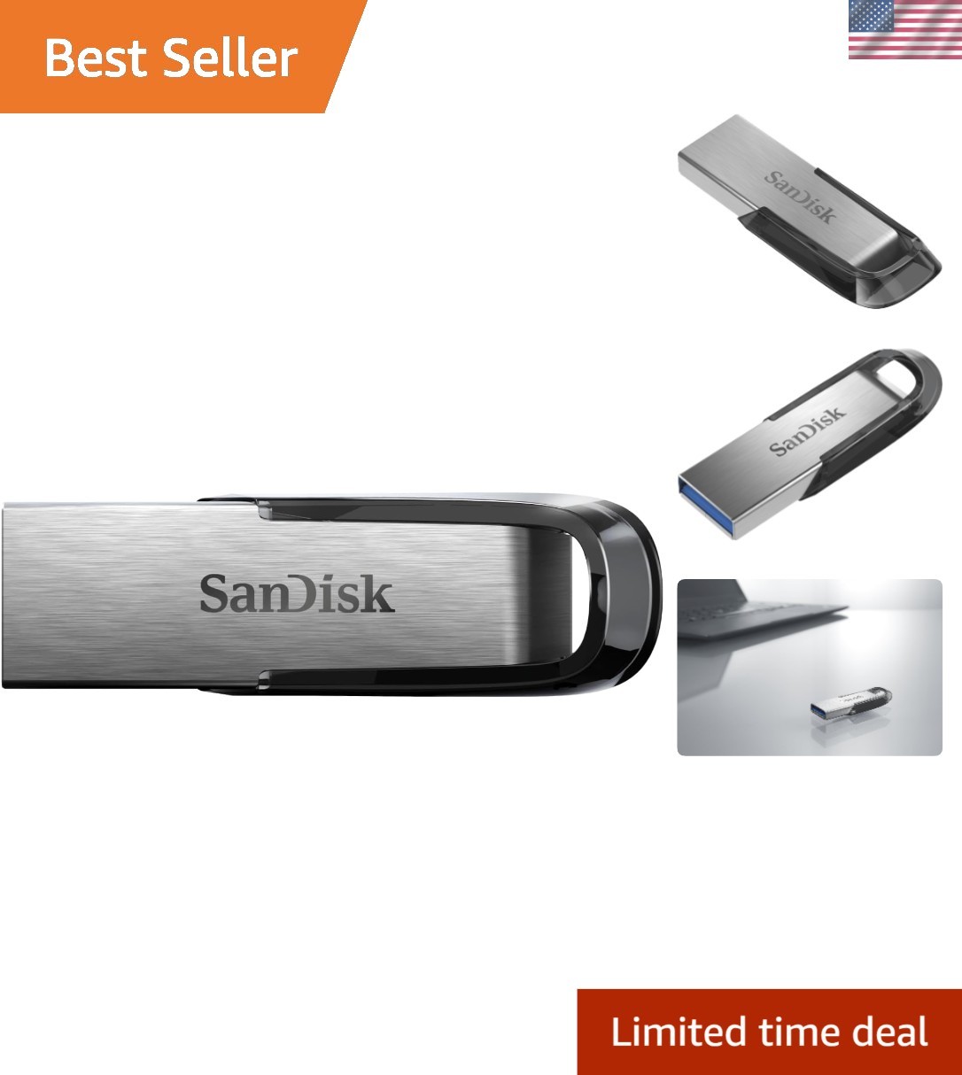 128GB Ultra Flair USB 3.0 Flash Drive – , black