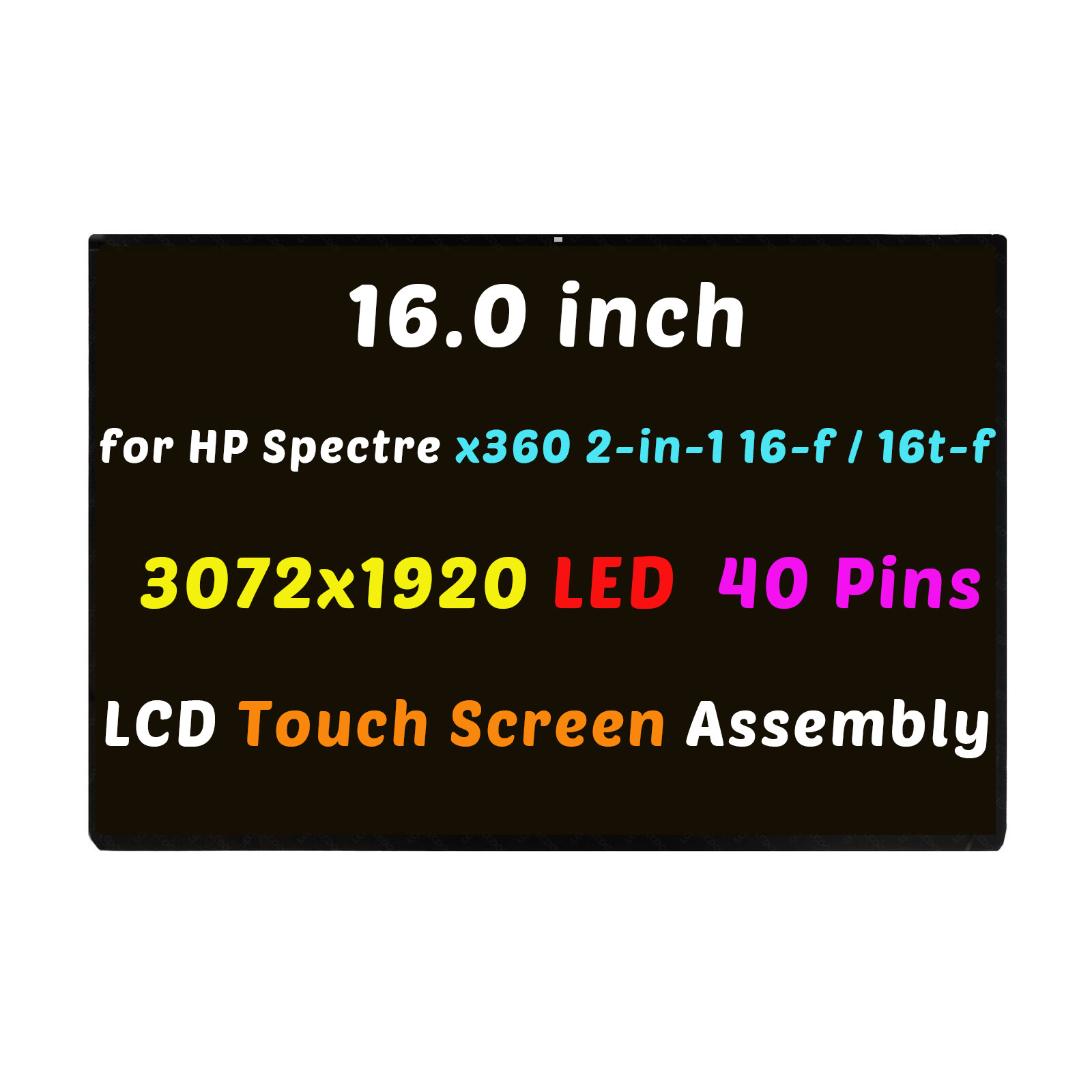 16″ for HP Spectre 16-f 16-f2013dx 3072×1920 LCD Touch Screen Digitizer Assembly