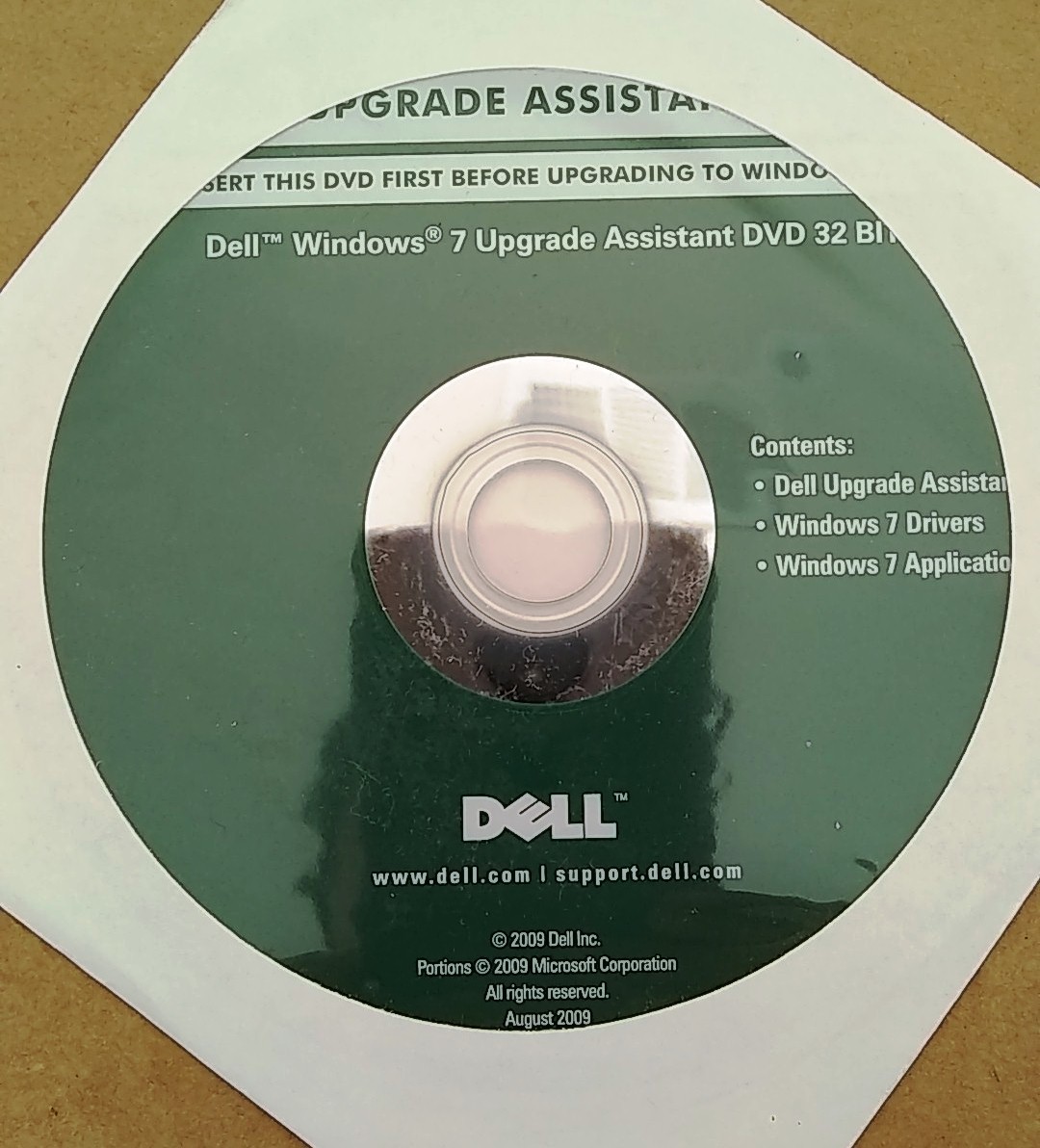 Windows 7 Upgrade Assistant DVD 32 bit for Dell & others