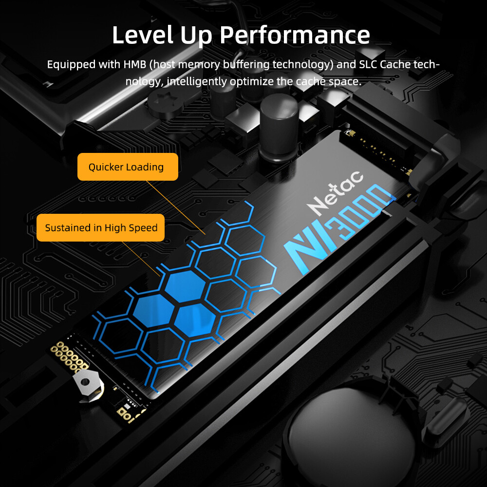 Netac Internal SSD 1TB Solid State Drive M.2 2280 PCIe Gen 3 x4 NVMe 3100MB/s