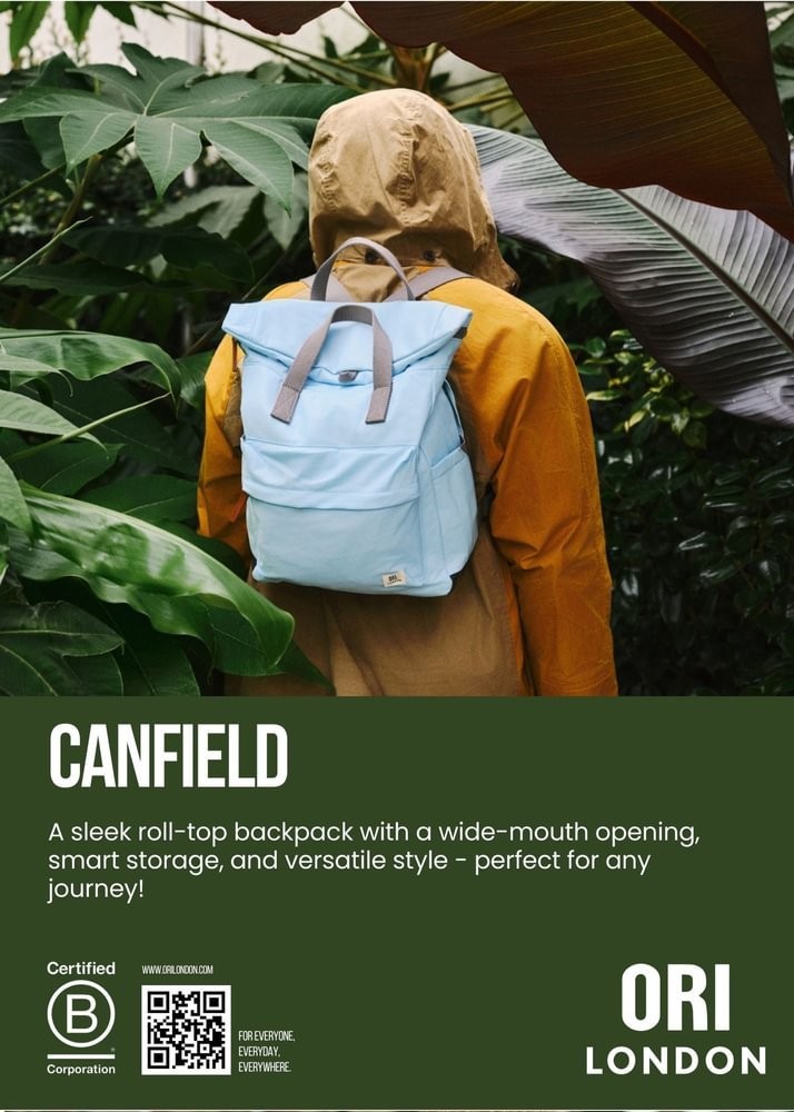 ORI LONDON Travel Backpack – Medium Green Nylon Rolltop Backpack Unisex