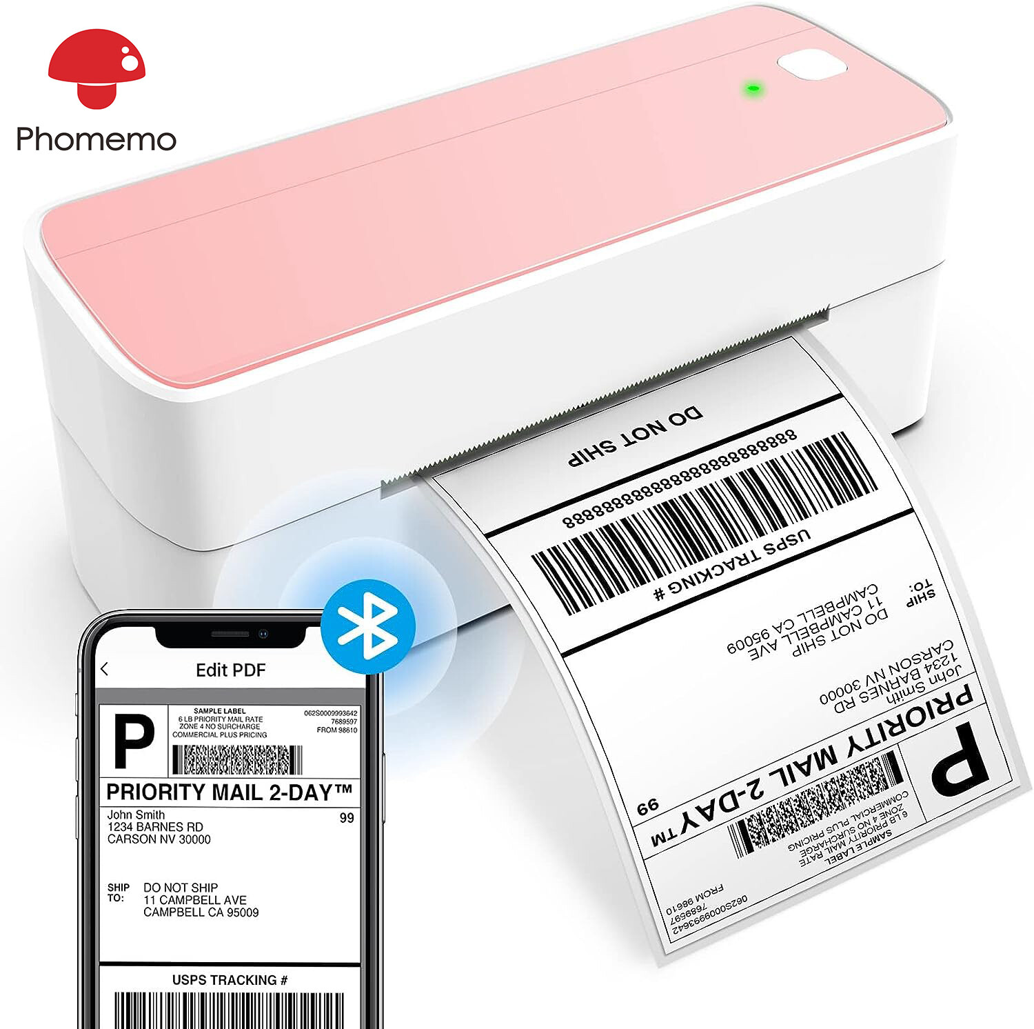 Bluetooth 4×6 Shipping Label Printer Thermal Barcode Desktop Printer USPS LOT
