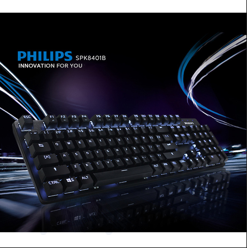 Philips Mechanical Gaming Keyboard 104-Key clear and crisp Backlit Wired Metal