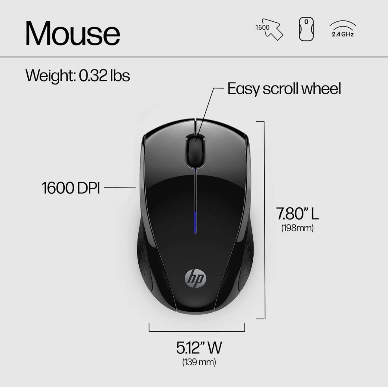 HP X3000 G3 Wireless Mouse 1600 DPI 15-Month Battery – free ship fast