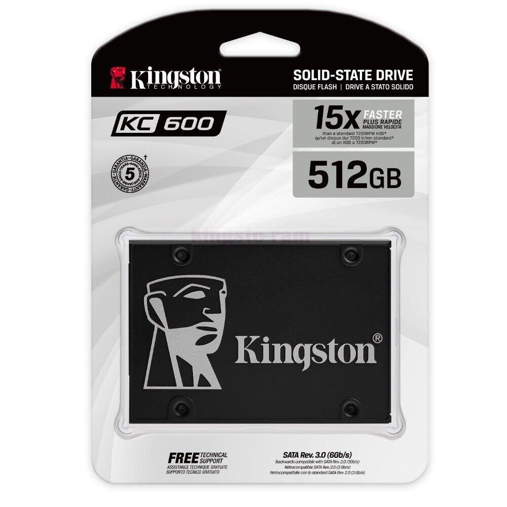 Kingston 2.5 in SSD KC600 256 GB 512GB 1TB 2TB Solid State Drive SKC600MS lot US