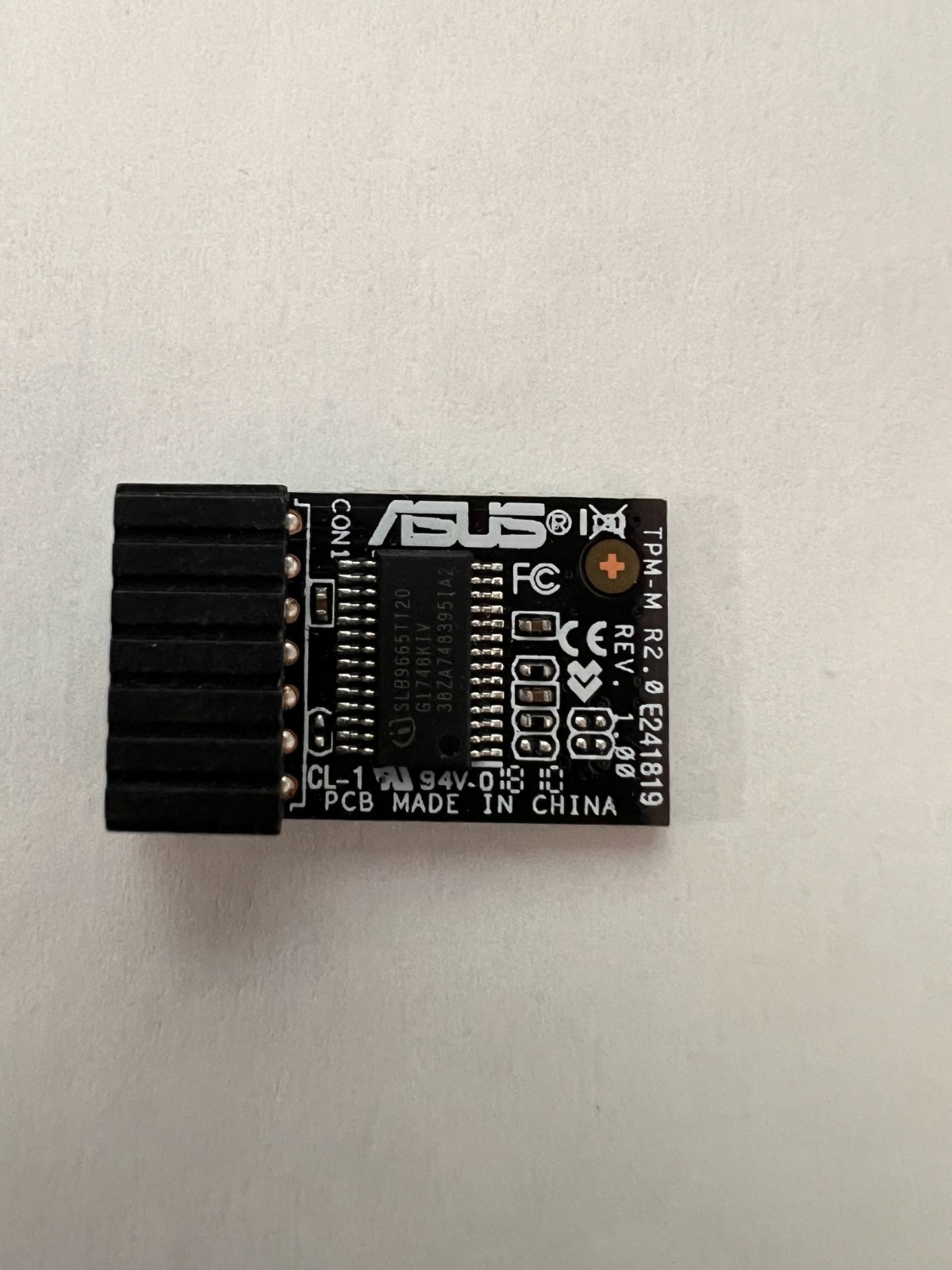 ASUS TPM-M R2.0 14.1 Pin Security Trusted Platform Module LPC E241819 Rev 1.00