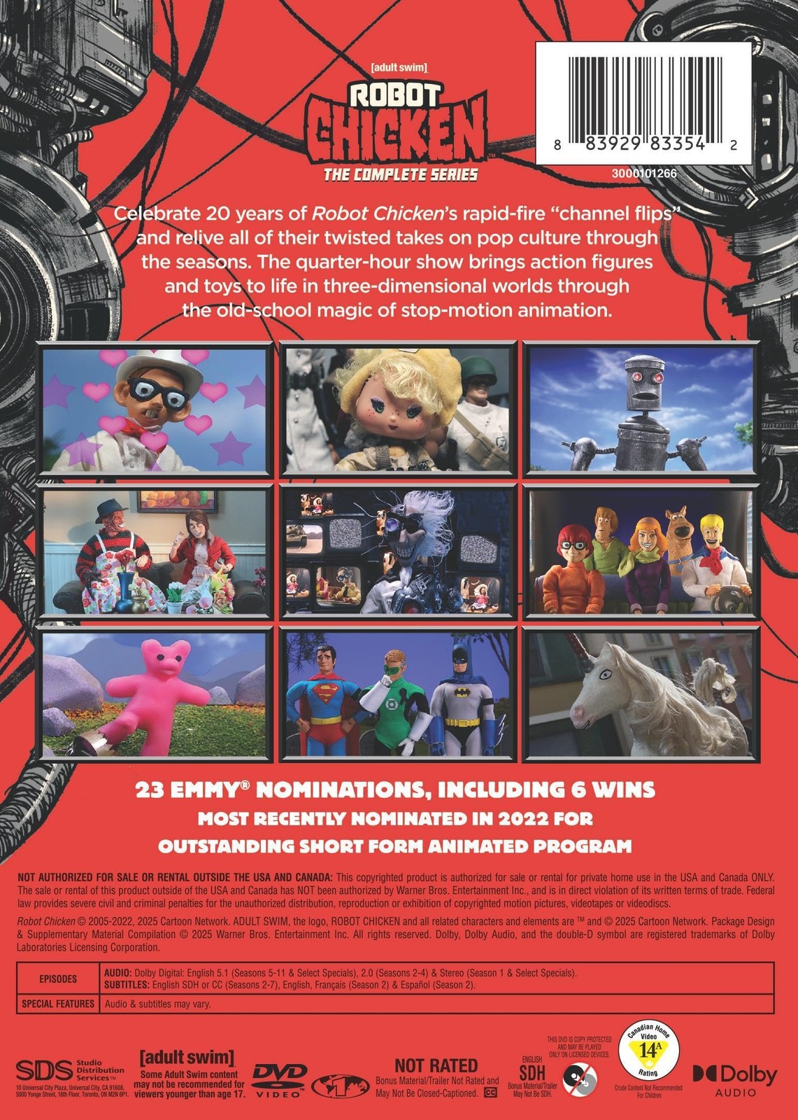 Warner Bros., Robot Chicken Complete Series, 24-Disc DVD Set, 227 Episodes,