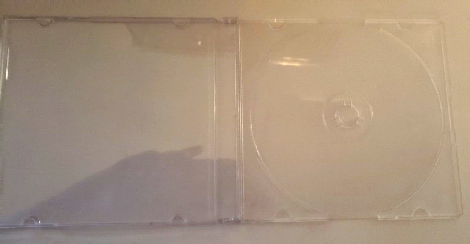 Lot 25 Standard Single Clear CD Jewel Case Assembled Clear Tray Pre-owned