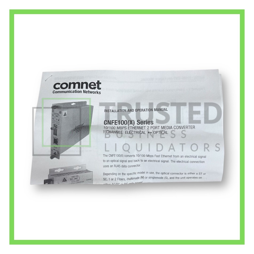 ComNet CNFE1002SAC1B-M 10/100 Mbps Ethernet Media Converter, Single-Mode Fiber