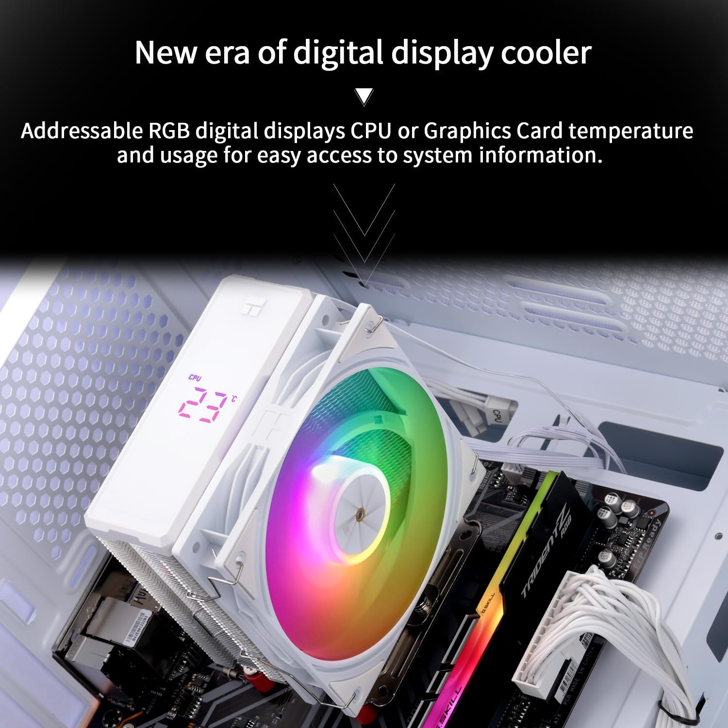 Assassin X 120R Digital ARGB White CPU Air Cooler, 2000RPM Speed,4 Heatpipes