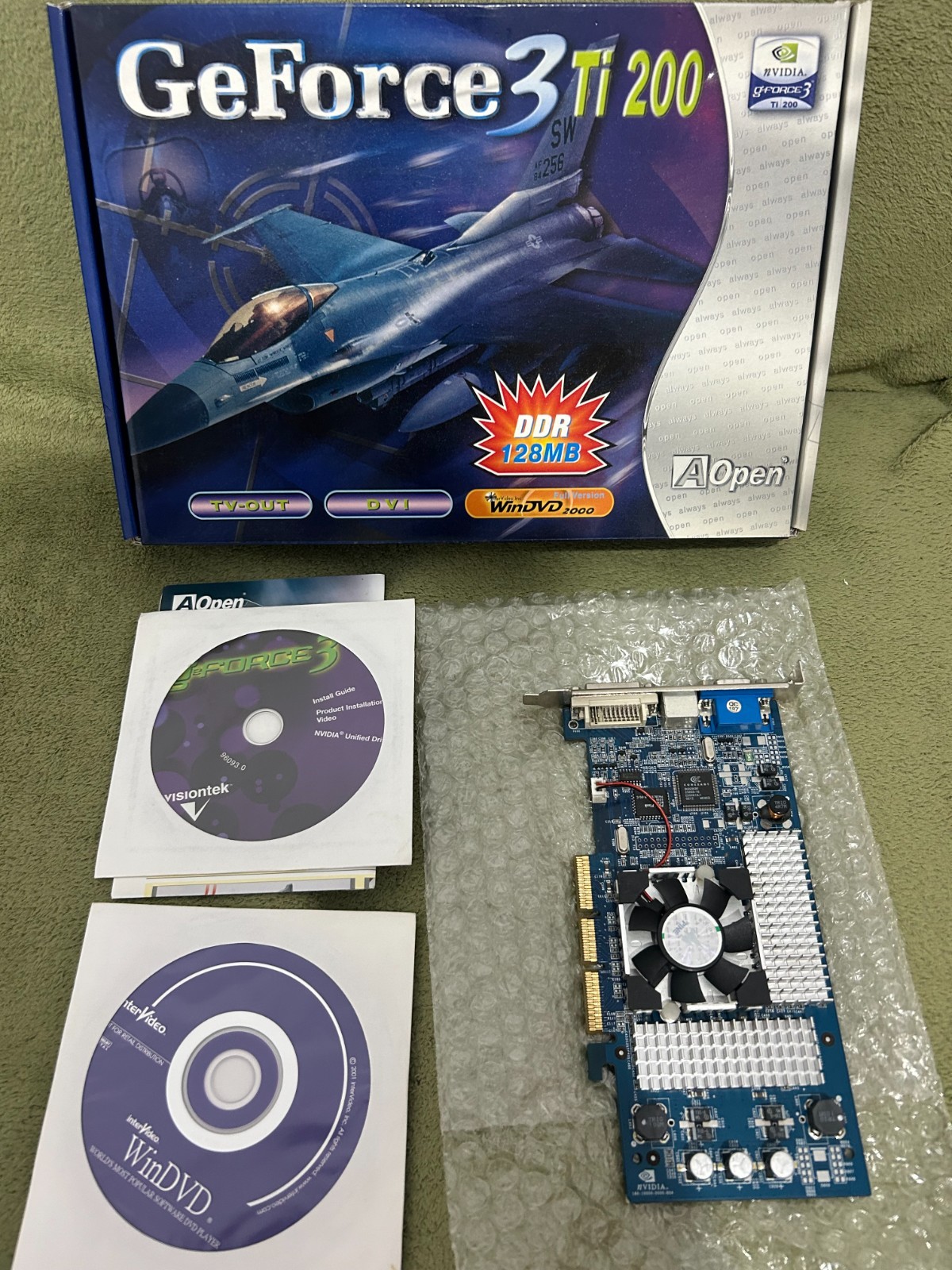 GeForce 3 Ti200 128MB AGP DX 8.0 – NOS, Boxed! – Only one on sale