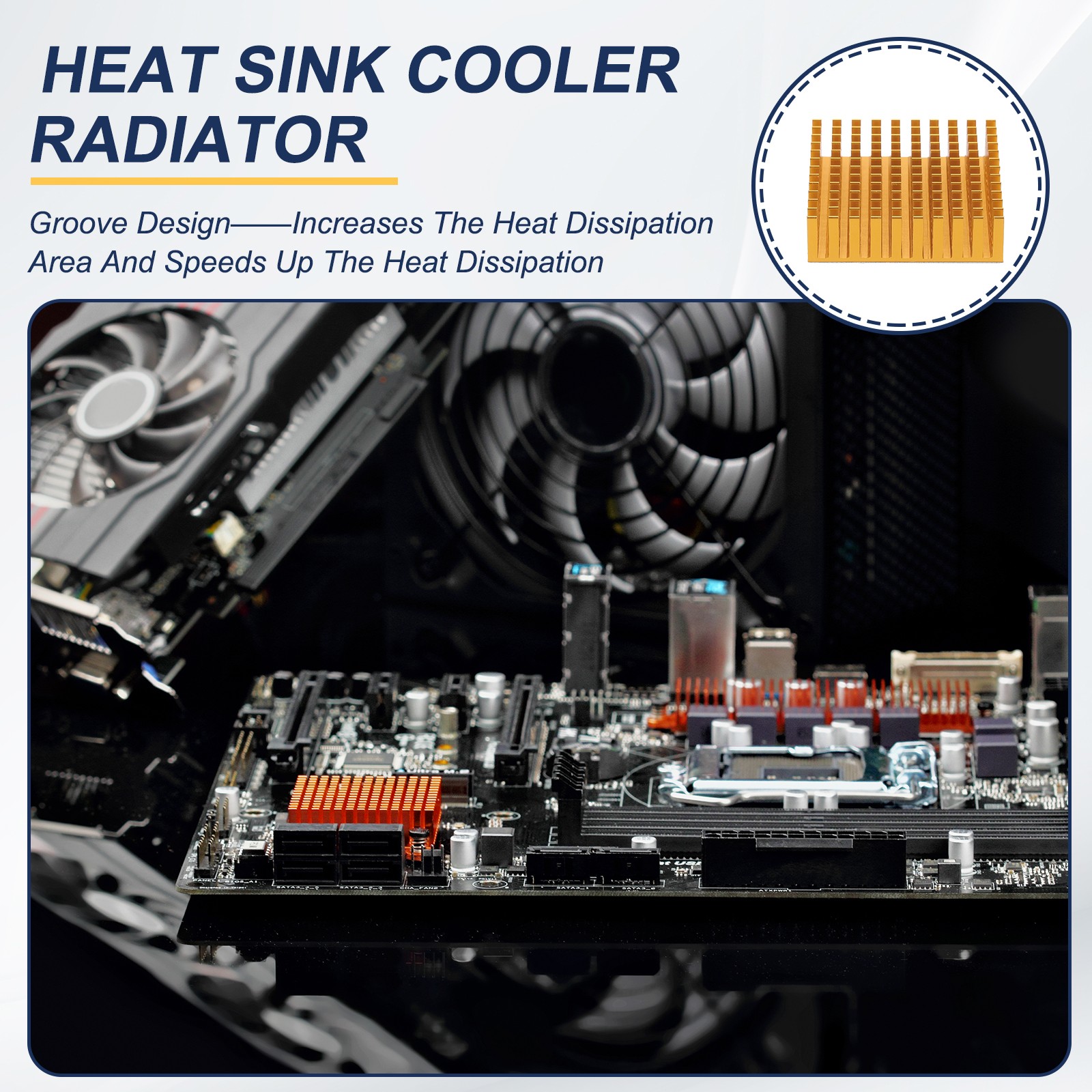 Heatsink 40x40x11mm Aluminum Heat Sink with Thermal Blue Sticker Green