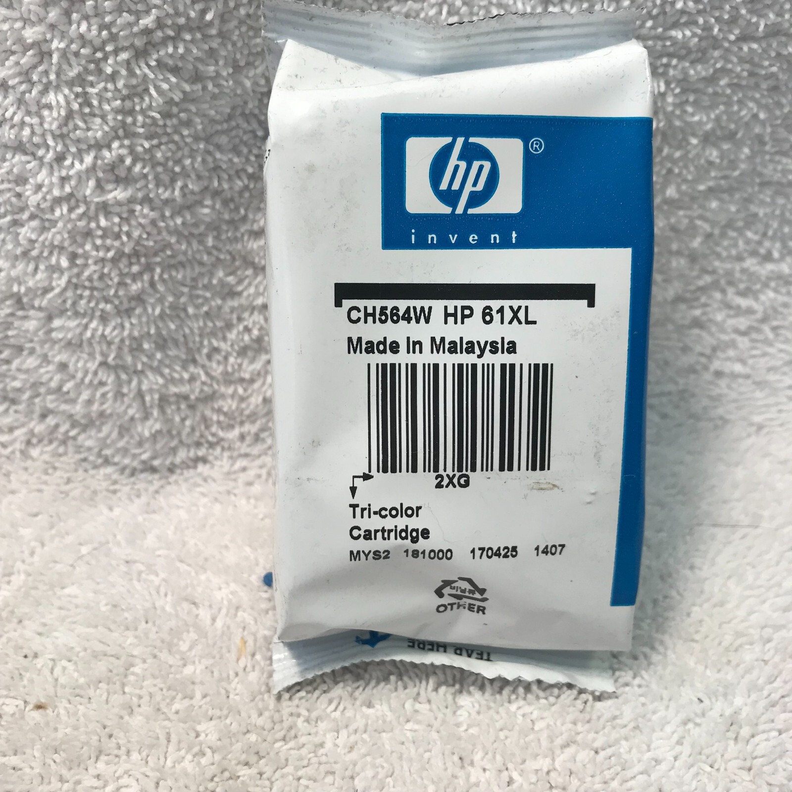 HP 61XL Tri-color Ink Cartridge CH561W Single Use New Sealed Made In Malaysia