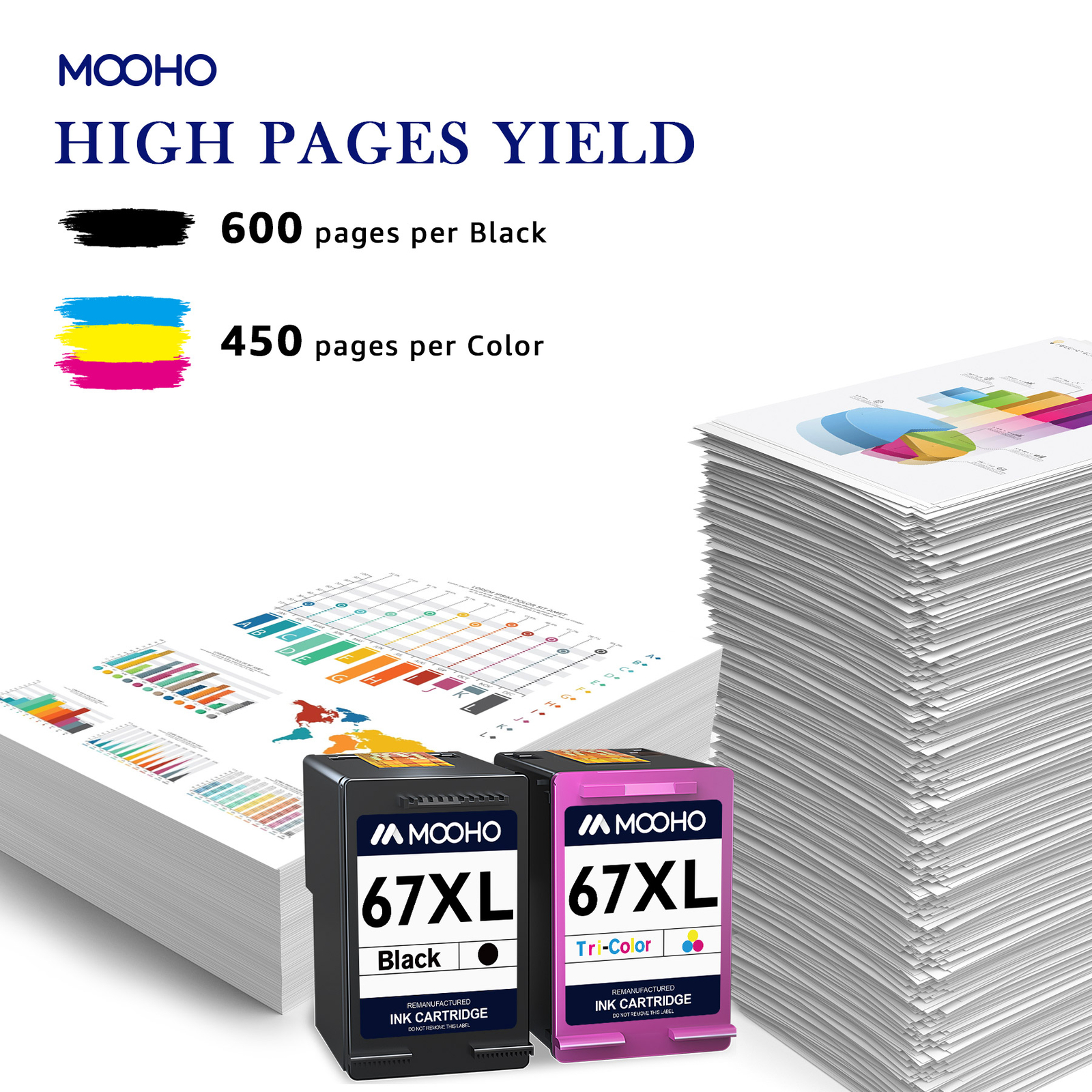 Multi-Pack 67XL 67 XL Ink Cartridge for HP ENVY 6052 6055 6455 6055 6058 6075