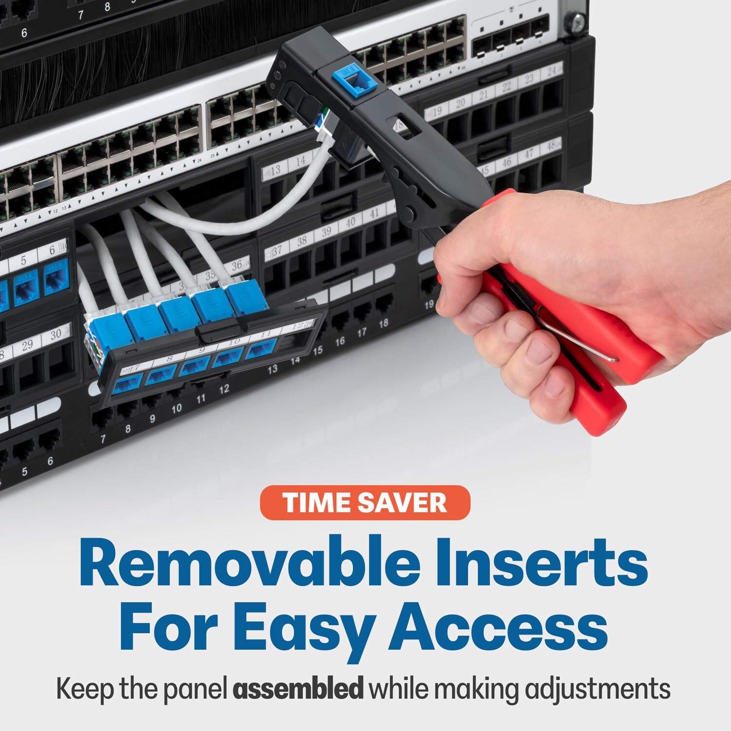 48 Port Keystone Patch Panel 1-Pack – Use with Slim Profile Keystones ONLY Wi…