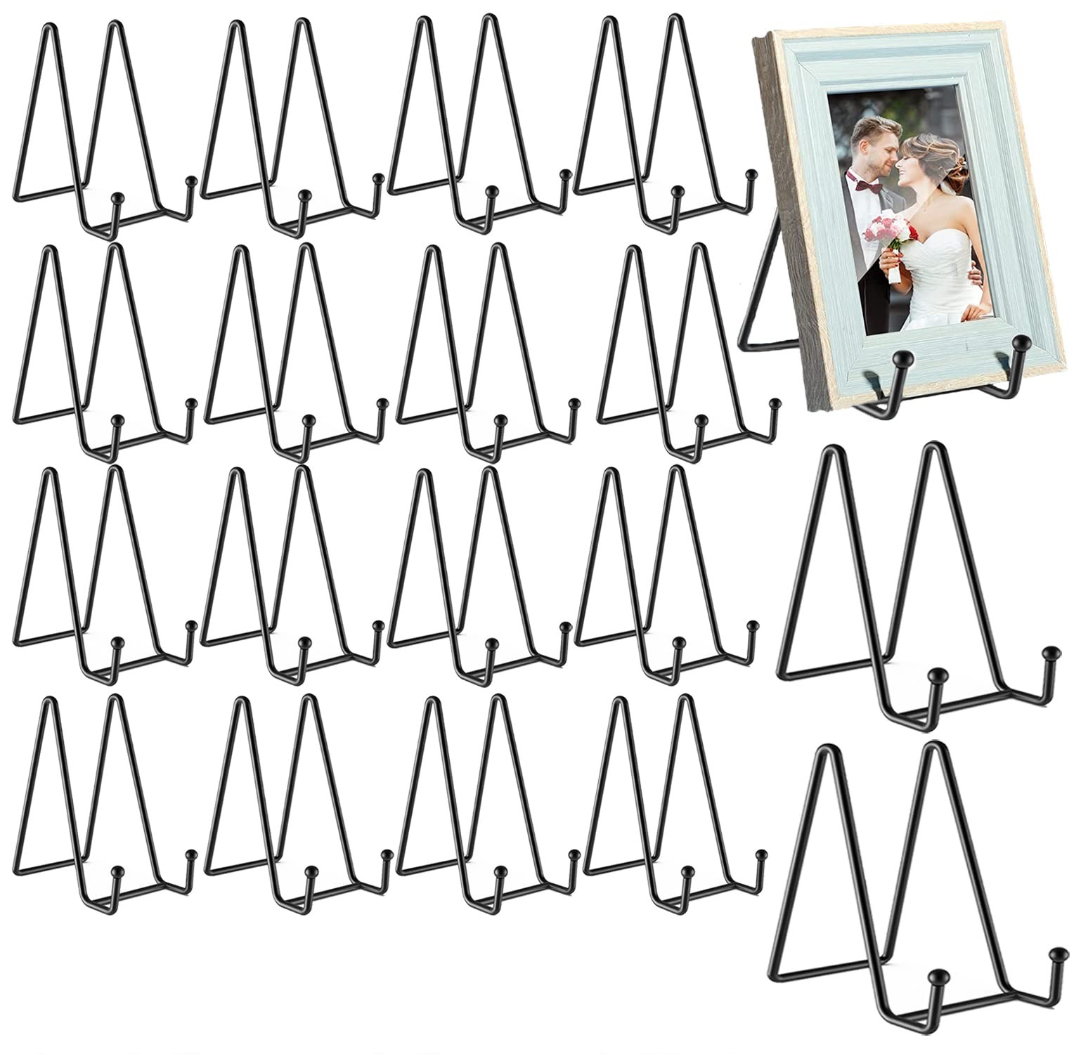 18 pcs 4.5in Plate Stands for Display,Metal Holders Display [‘Black’]