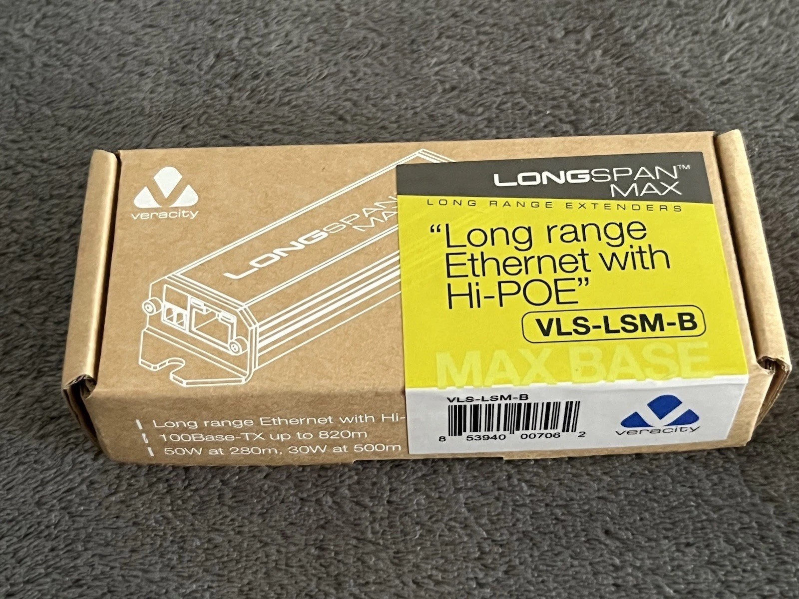 Veracity Longspan Max VLS-LSM-B Long Range Ethernet with Hi-POE – NEW