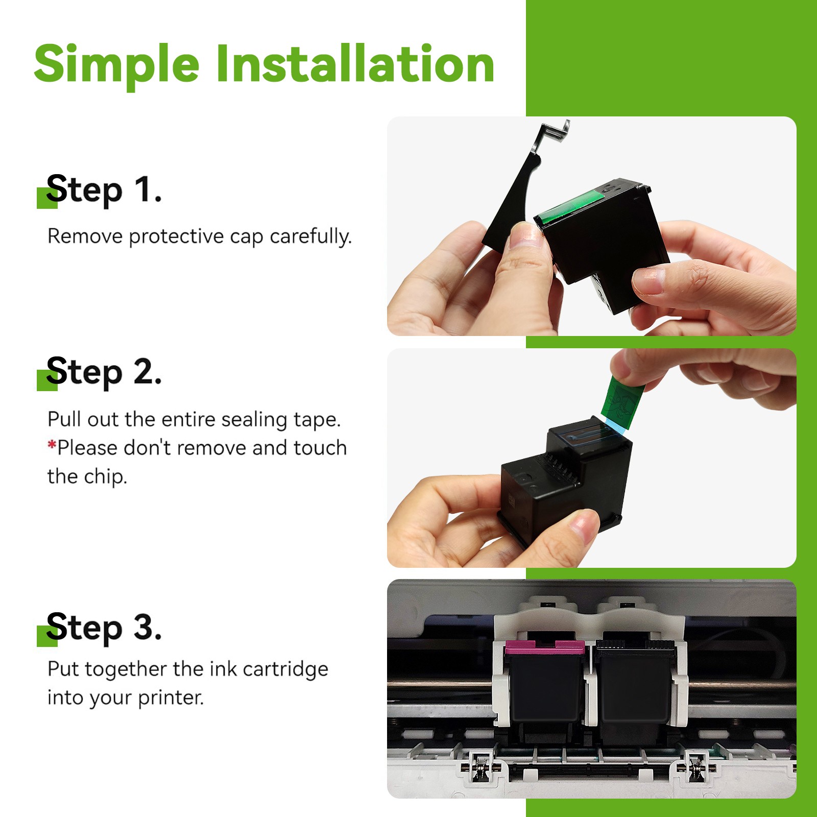 67XL Ink Cartridge for HP 67 Ink Deskjet 2700e 2800e 2852e 2855e Envy 6055e 6455
