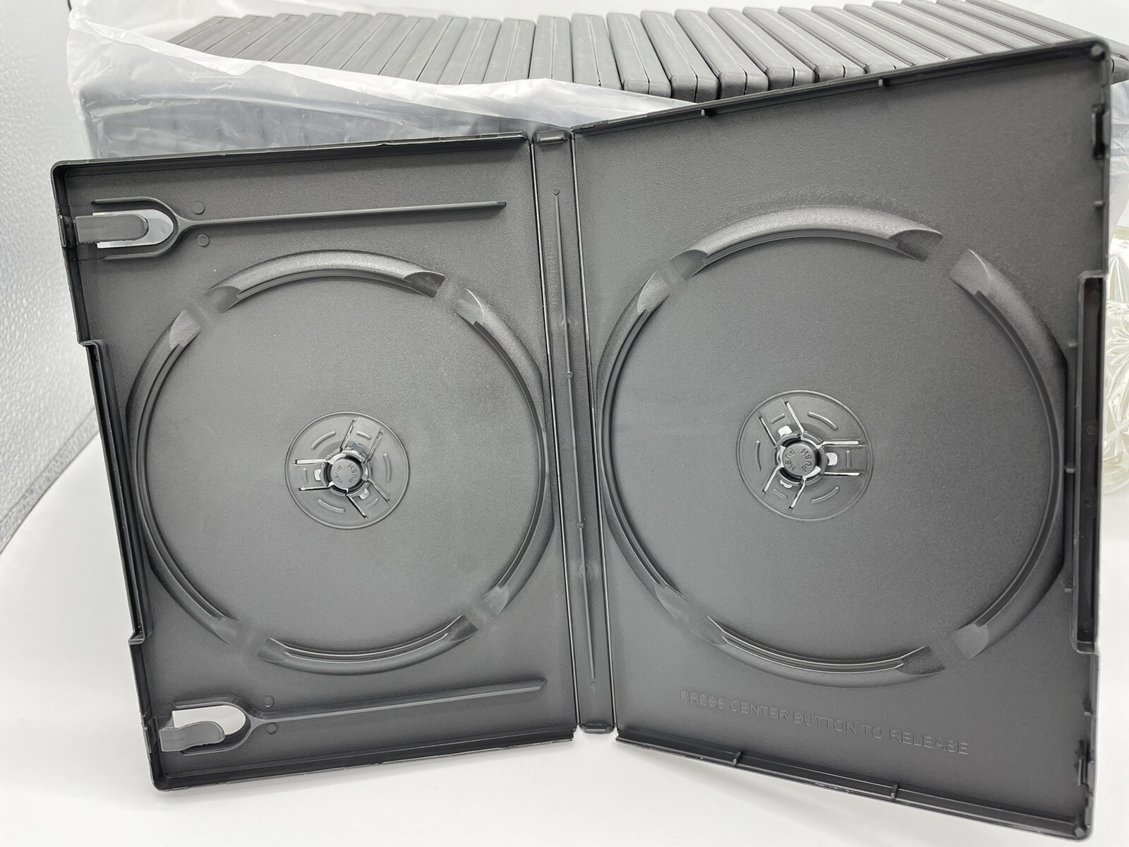 Maxtek 14mm Black Standard Double Capacity DVD Case & Outter Clear Sleeve 25 Pcs