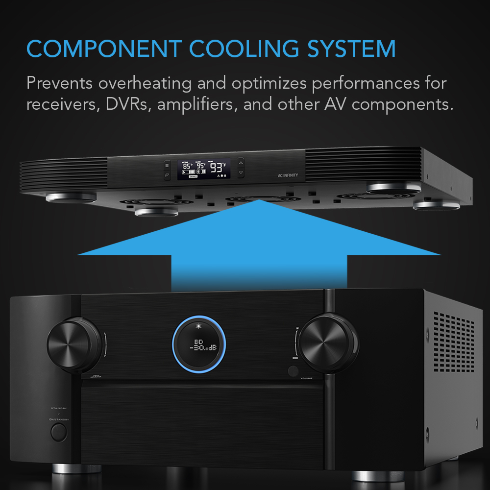 AIRCOM T10, Quiet Cooling Fan System 17″ for Receivers, Amps, DVR, AV Components