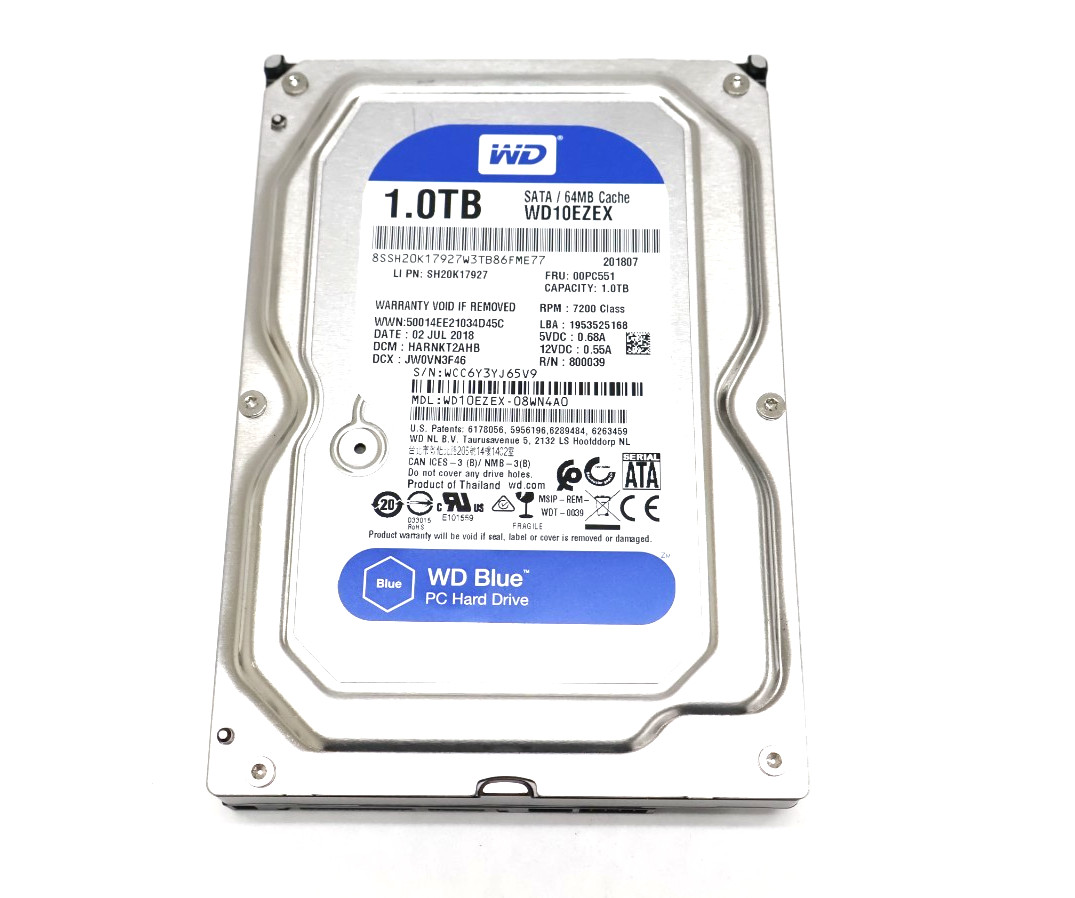 WD Blue WD10EZEX 1TB 7200 RPM 3.5″ SATA 6 Gb/s Hard Drive HDD