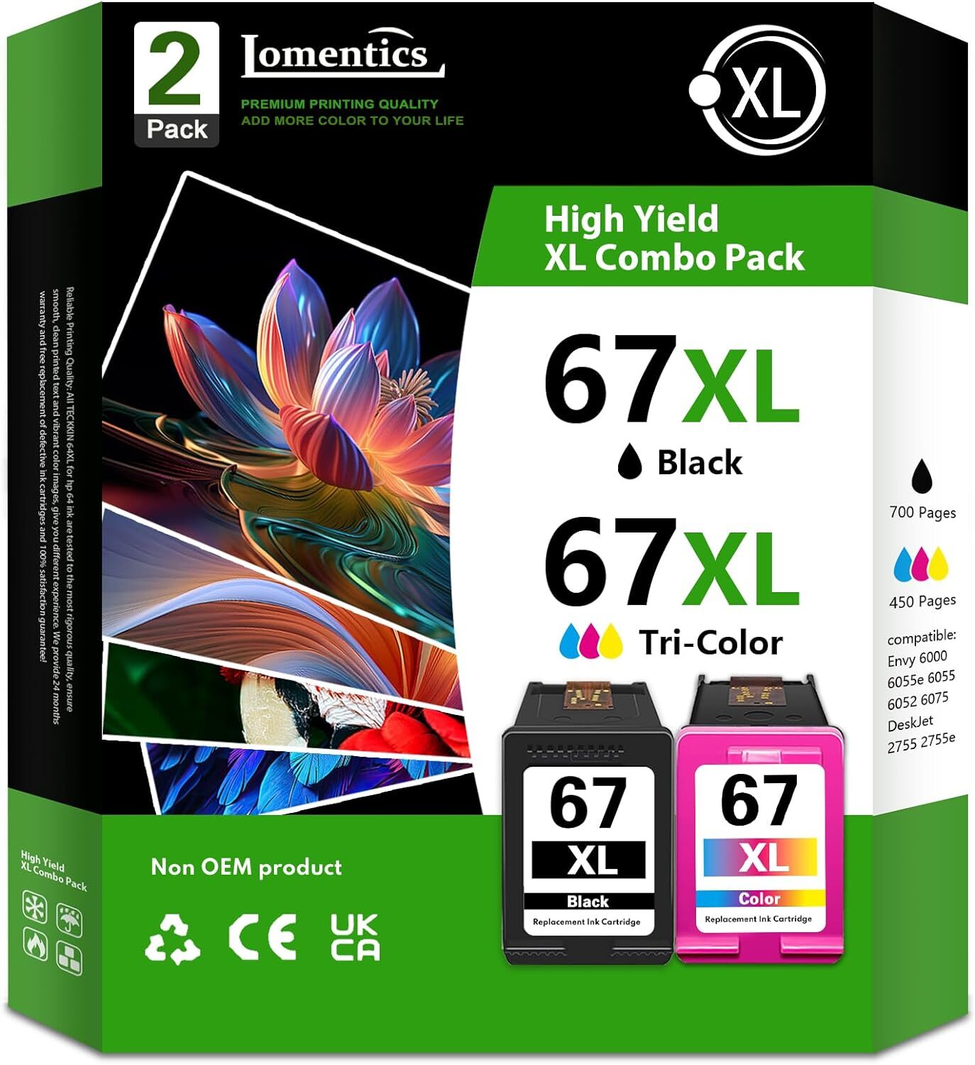 67XL 67 XL Ink Replacement for HP 67 Ink Cartridge Color Black Deskjet 4155e