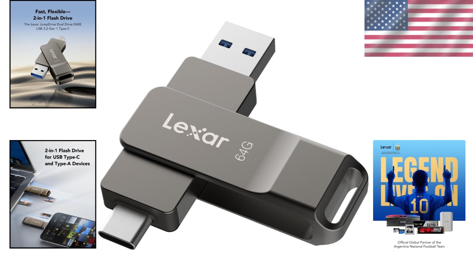 Compact 64GB USB 3.2 Jump Drive – Durable Metal Housing & Security Features