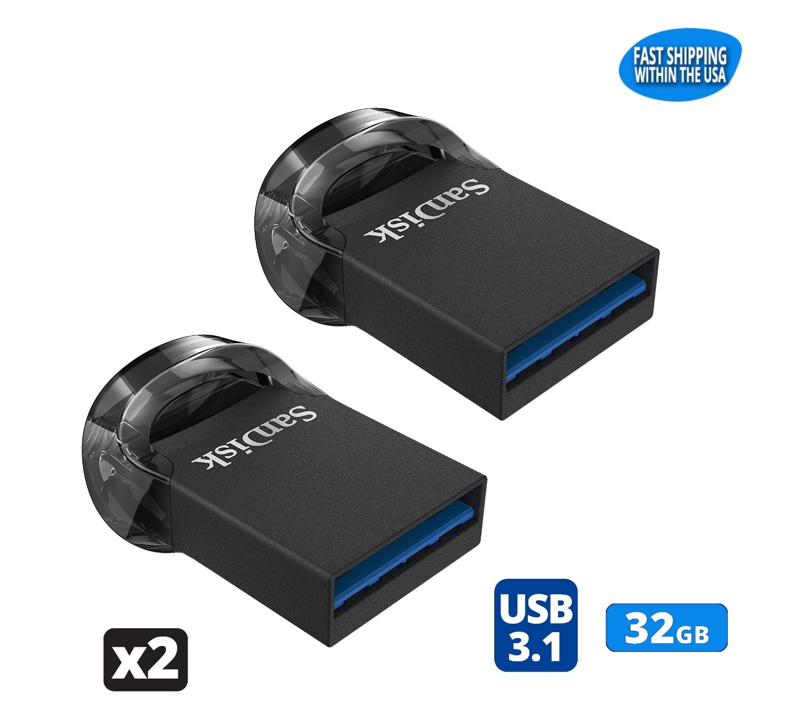 Sandisk Ultra Fit 32GB USB 3.0 / 3.1 Flash Drive Thumb Drive Pen Drive (2 Pack)