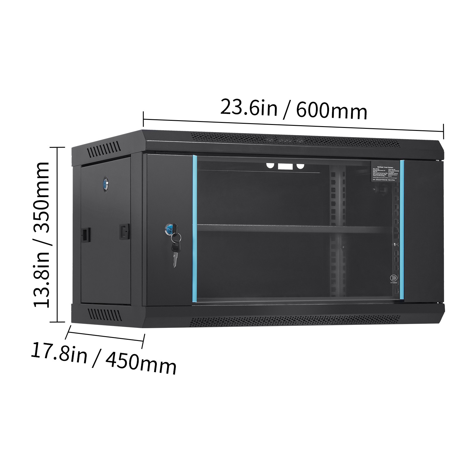 Uimoso 6U Wall Mount Network Server Rack Cabinet Enclosure 15.5” Deep Door Lock
