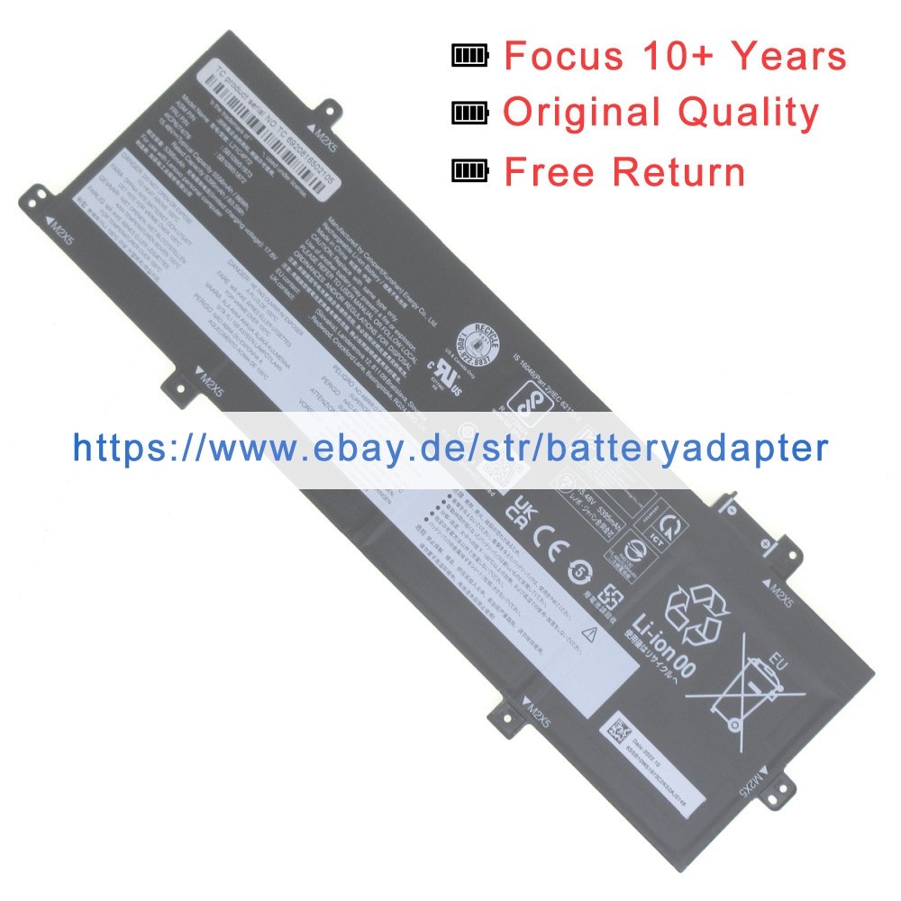 Genuine 5B11M90039 5B11M90038 Battery for Lenovo ThinkPad T16 Gen 1 15.48V 86Wh