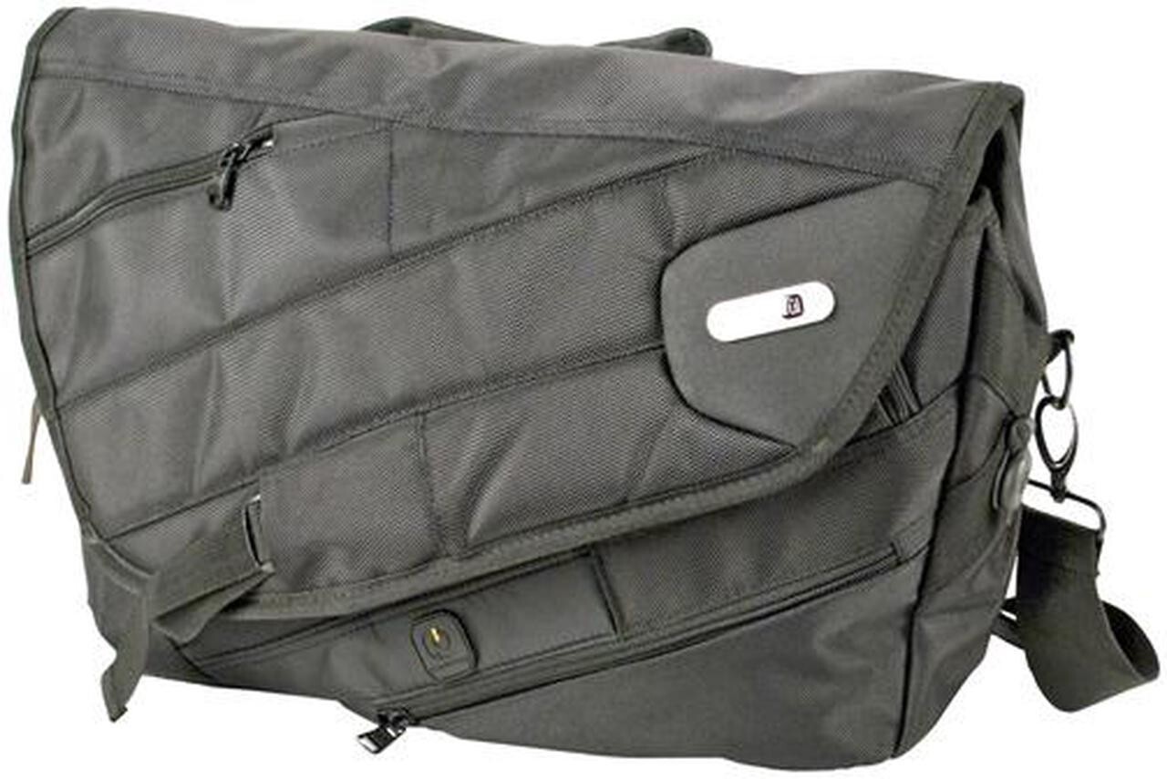 Powerbag Full Messenger Laptop Bag w Battery Charger Smartphone Tablet 18″ New