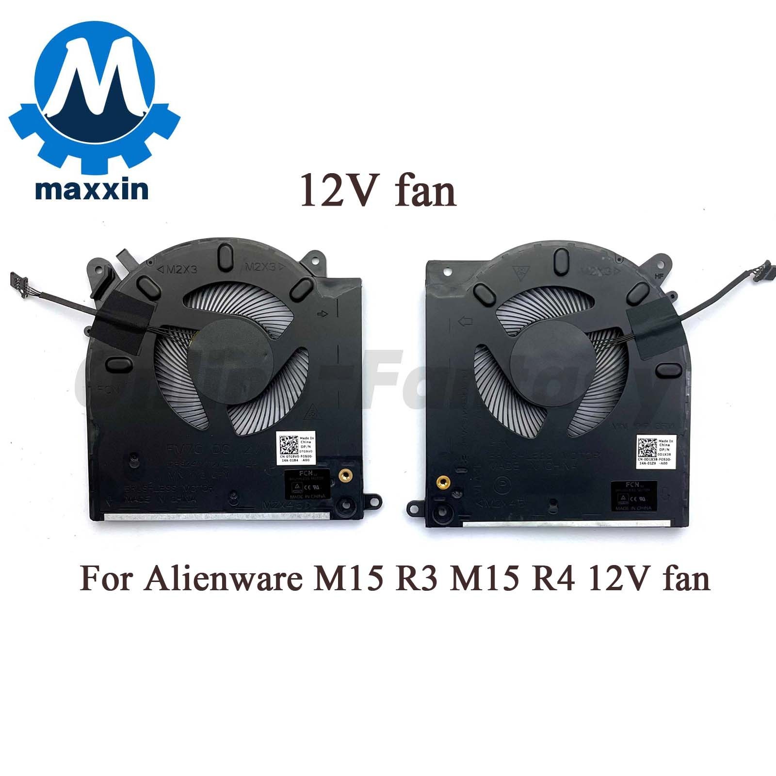 Genuine CPU+GPU Fan for Alienware M15 R3 M15 R4 0TG9V0 0D1X38 FM7C 12V