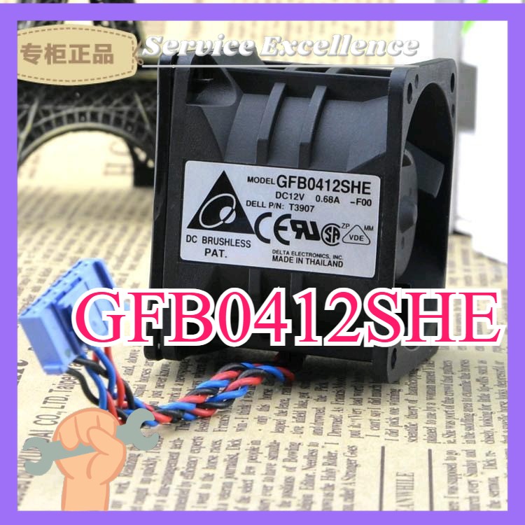 One New DELTA GFB0412SHE BALL BEARING SERVER FAN DC12V 0.68 A DELL Fast Shipping