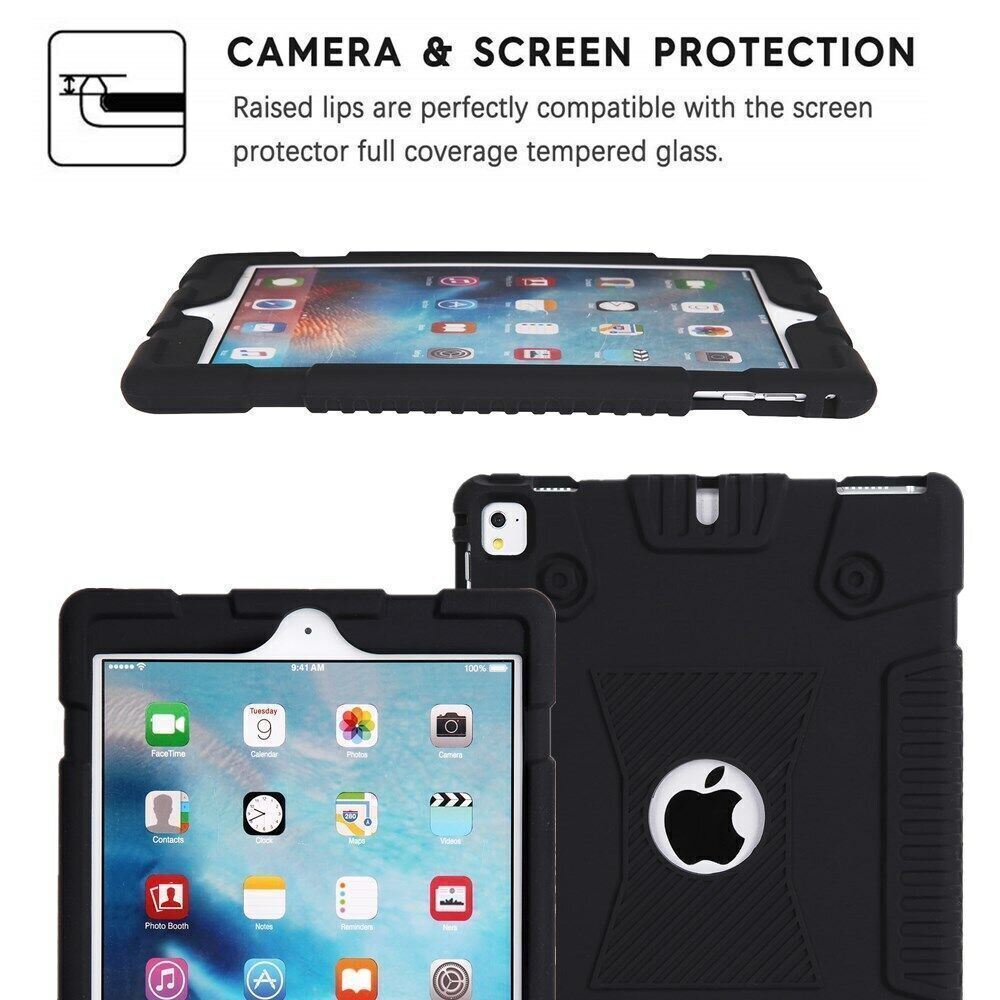 iPad 5th / 6th Generation 9.7 Shockproof Slim Soft Case + Tempered Glass Film