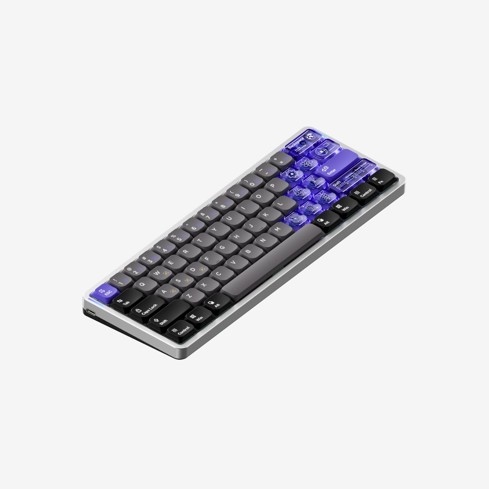 Nuphy Air60 HE Hall Effect Low Profile Gaming Keyboard + Case 2x OEM Keycap Sets