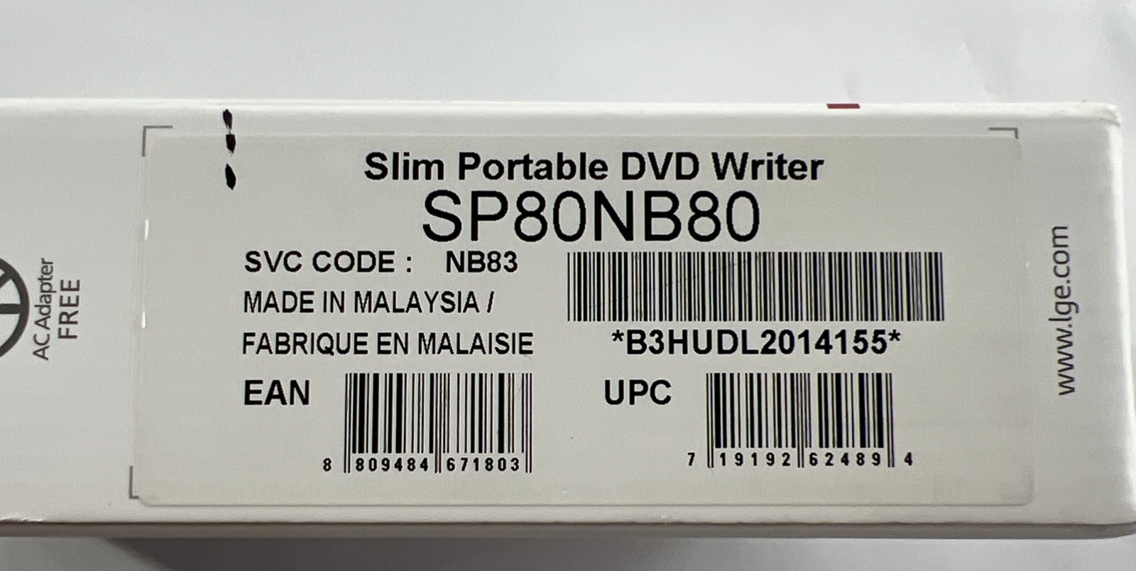 LG SP80NB80 Ultra Slim Portable DVD Writer External Drive Mac Windows New Open