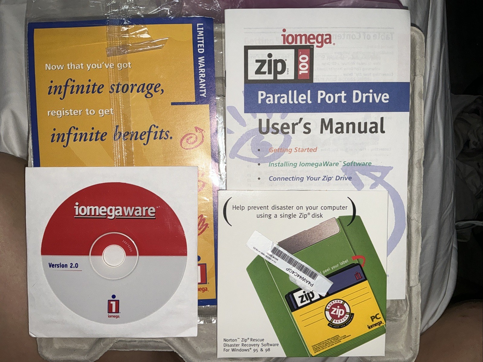 Iomega 100MB External Zip Drive Parallel Port 10919 New OPEN BOX tested Works Pe