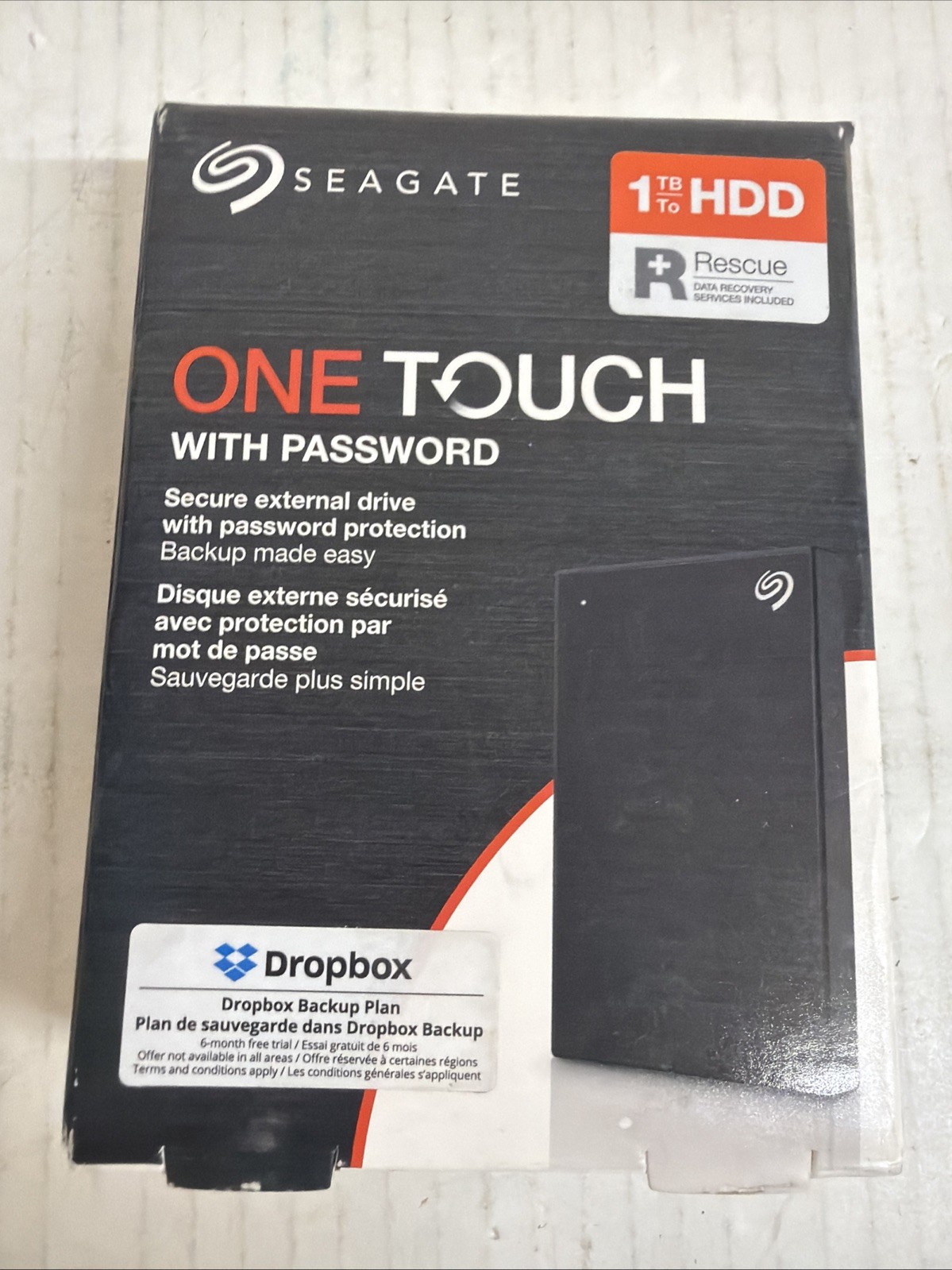 Seagate One Touch 1TB External HDD USB 3.0 5400RPM Password Protection NO CORD