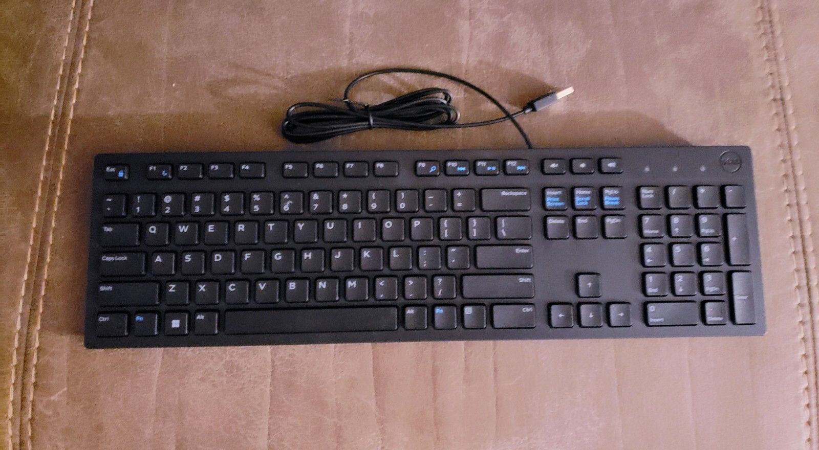 Dell USB Keyboard KB216 US Black Slim Wired PC Desktop Office New In Box – NICE!
