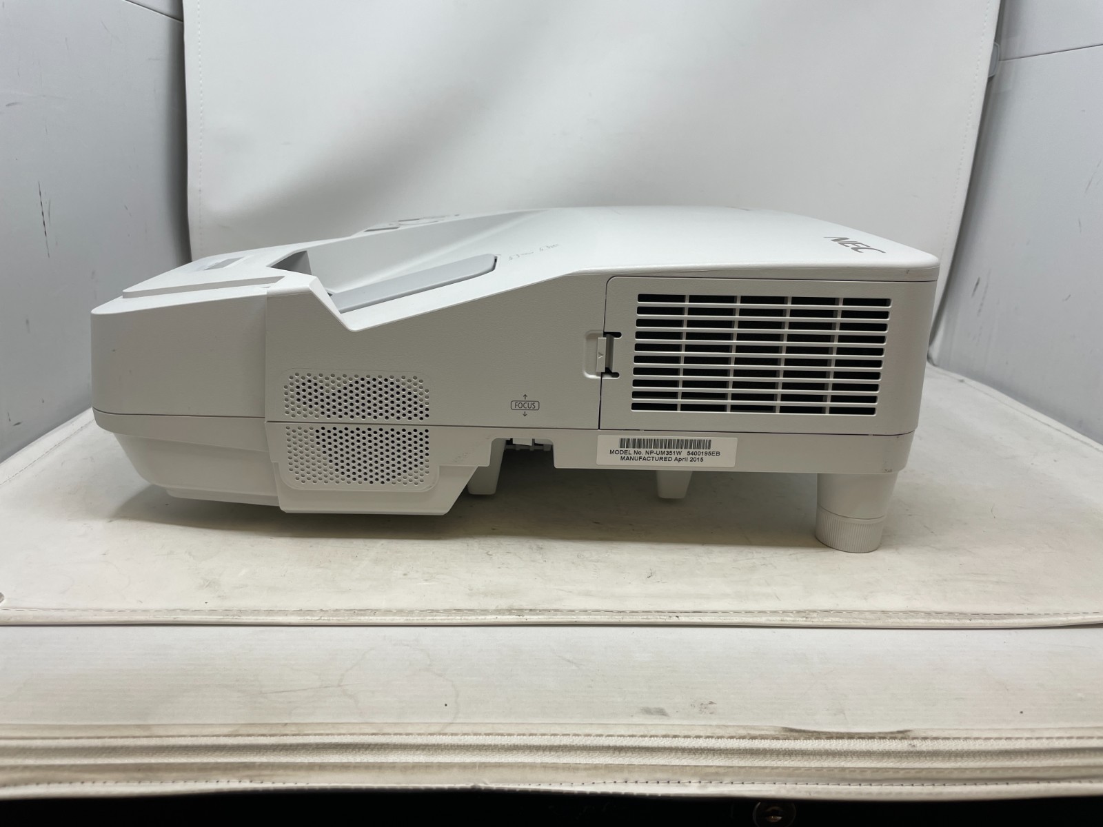NEC NP-UM351W Ultra Short Throw Projector w/ Backplate, Under 1650 Lamp Hours