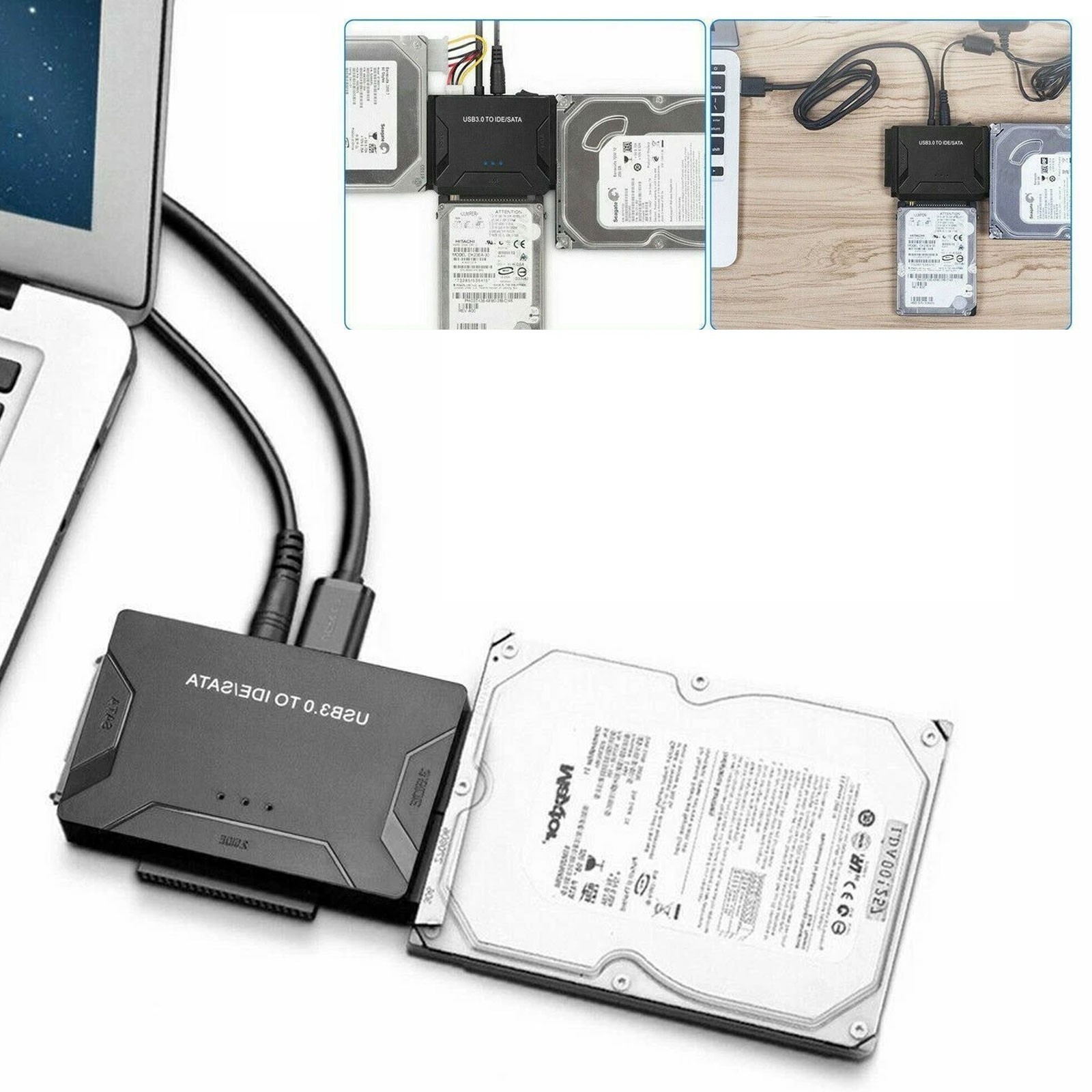 USB 3.0 to IDE & SATA Converter External Hard Drive Adapter Kit 2.5″/3.5″ Cable