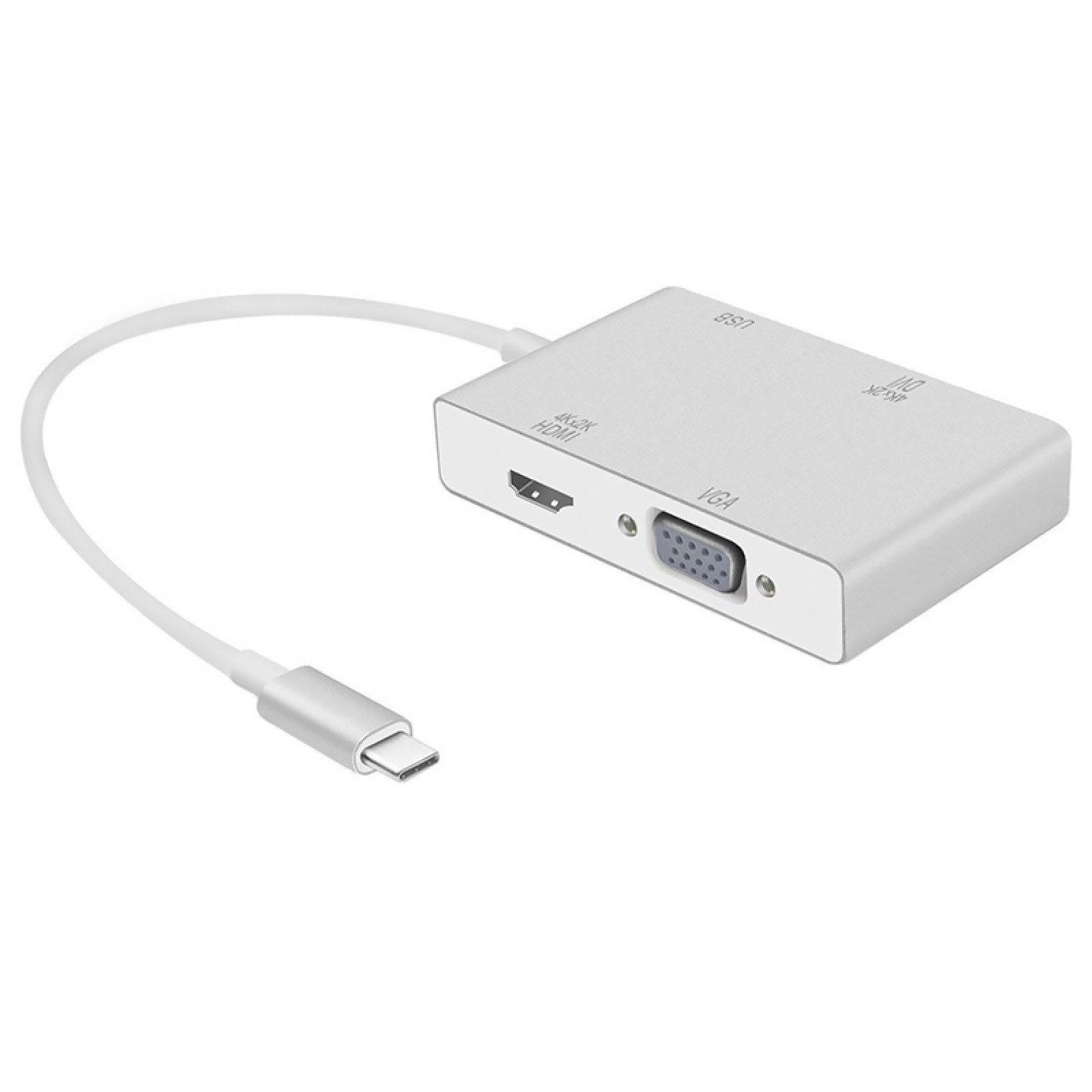 4 in 1 USB-C Type-C to 4K HDMI VGA DVI Converter USB 3.0 Hub Adapter For Mac V