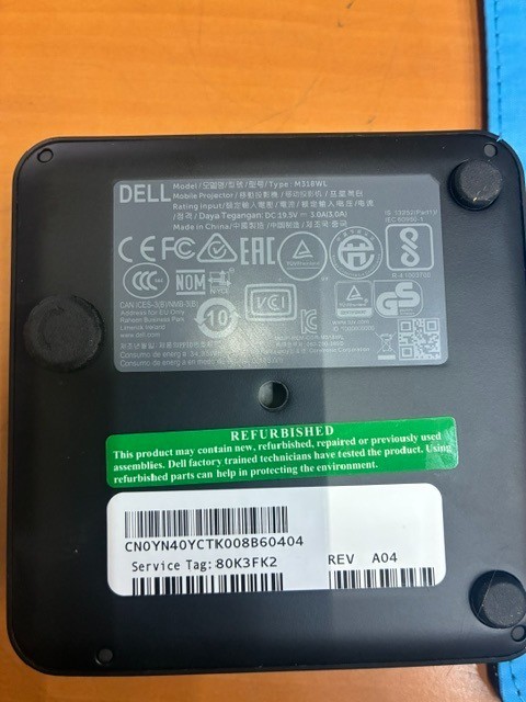 Dell Mobile Projector M318WL 500 ANSI lumens WXGA Bag, Power Adapter No Remote