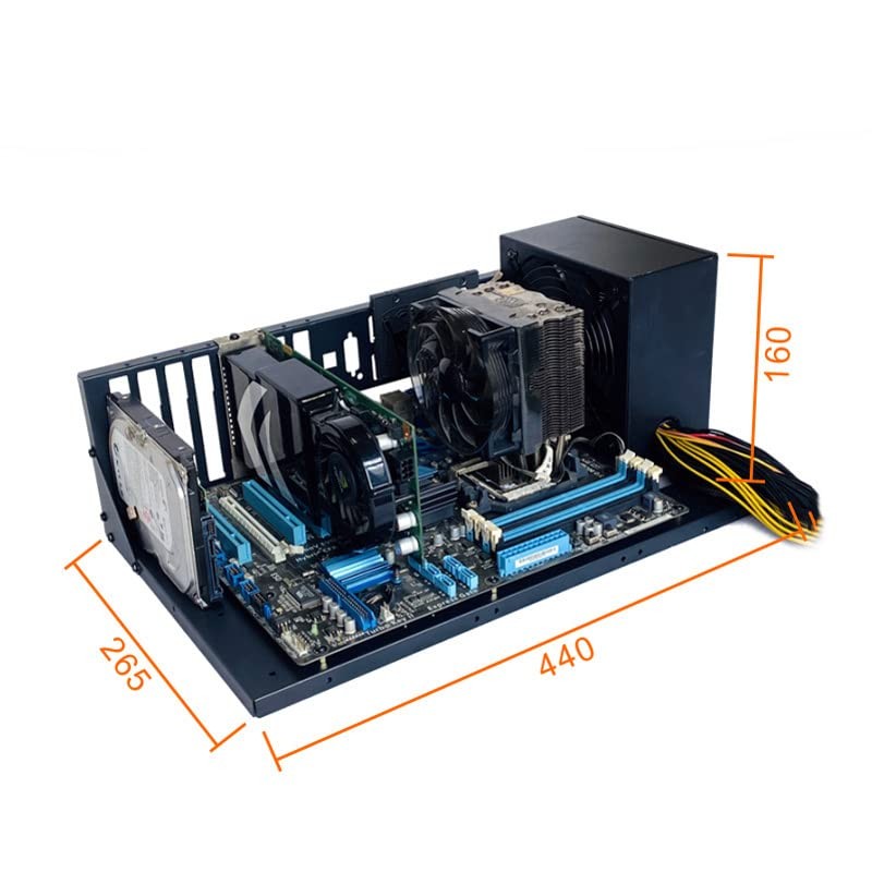ALAMENGDA DIY Pc Test Bench, Open Chassis Case Rack for ATX/MATX/ITX Motherbo…