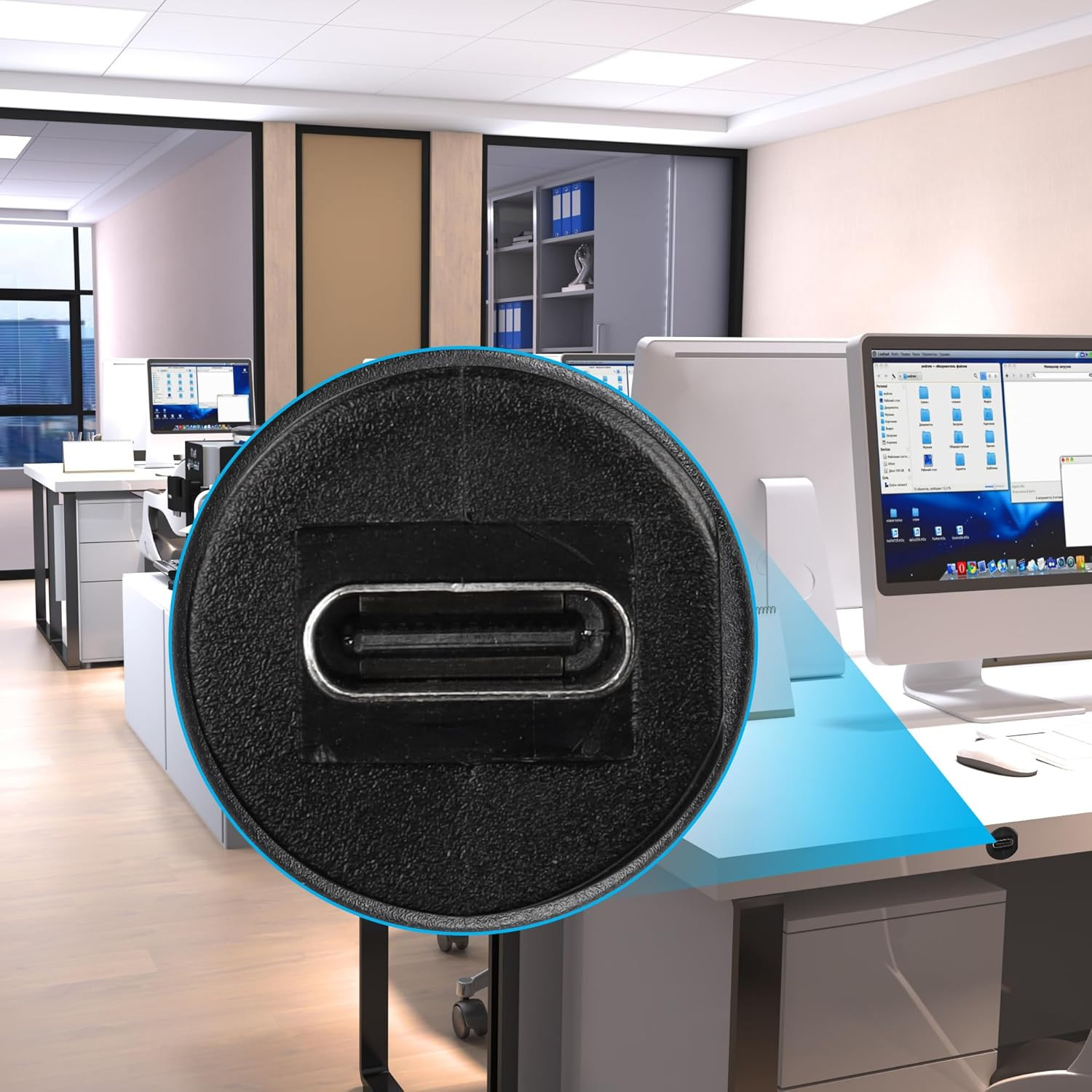 USB 3.0 Panel Flush Mount Cable 3FT USB 3.0 Male to Type C 3.0 Female Car Flush