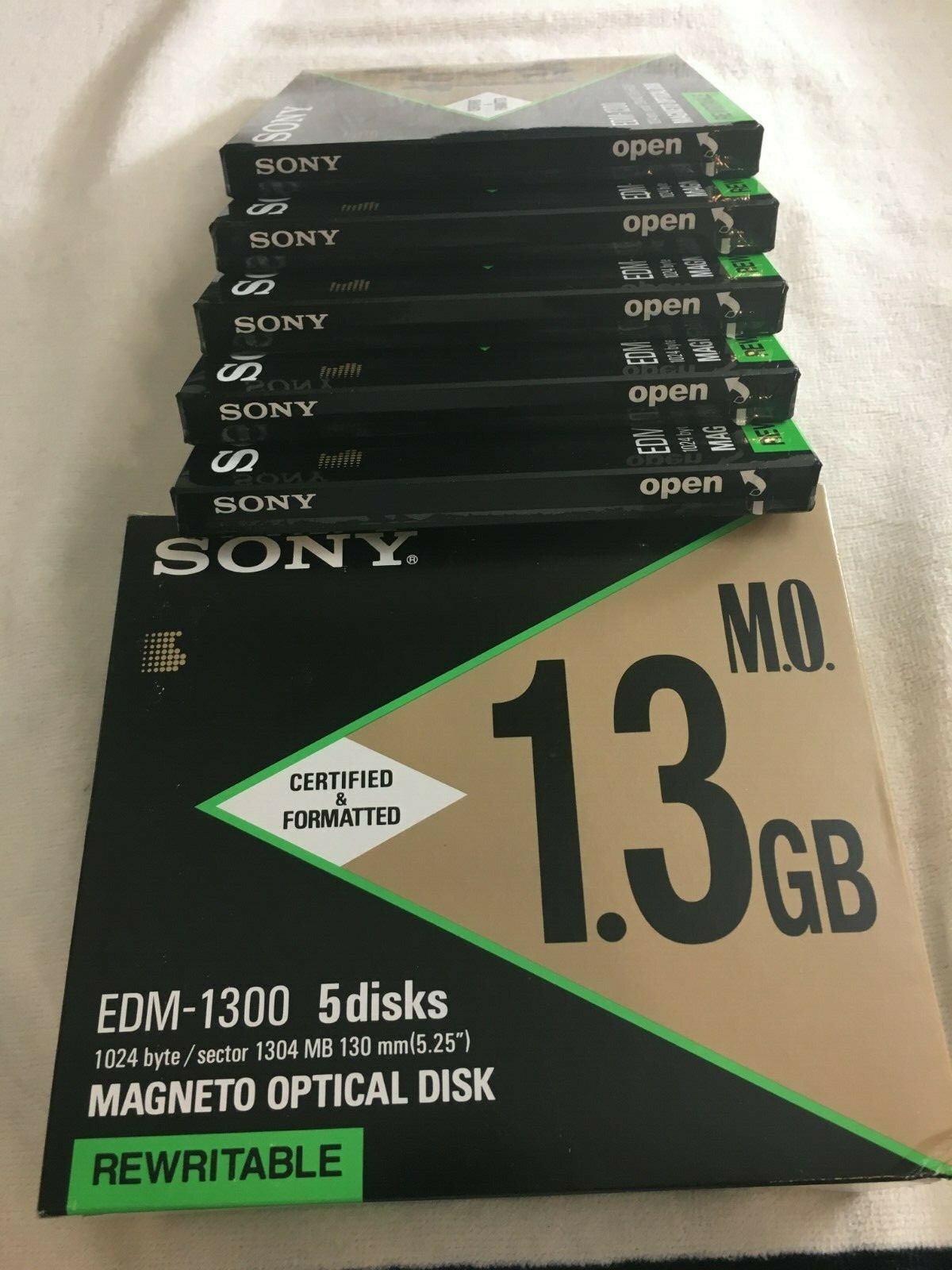 Sony EDM-1300 1.3GB, REWRITABLE Magneto Optical Disk – NEW Sealed.